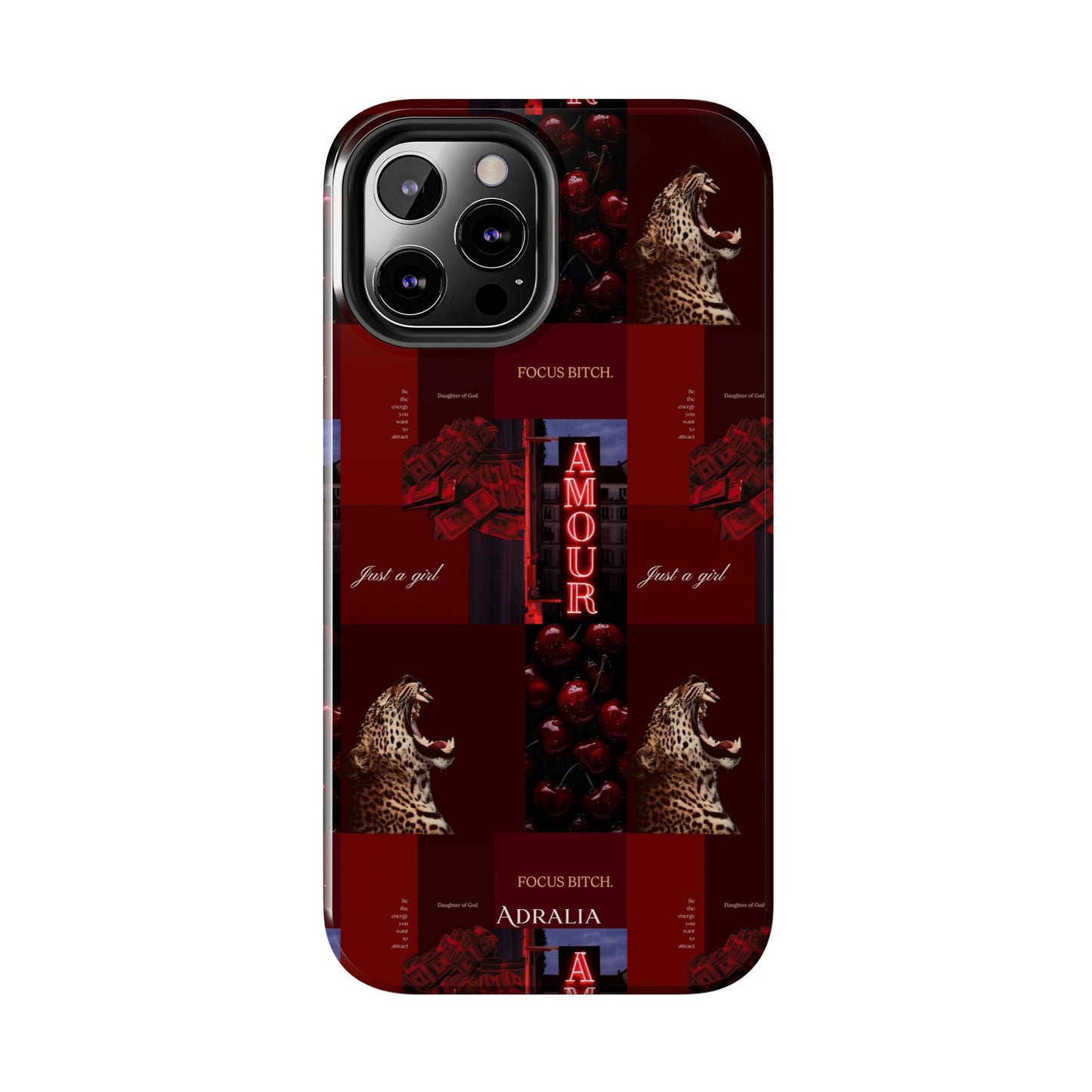 Tough Phone Case — Amour Red Leopard Graphic Protective Cover