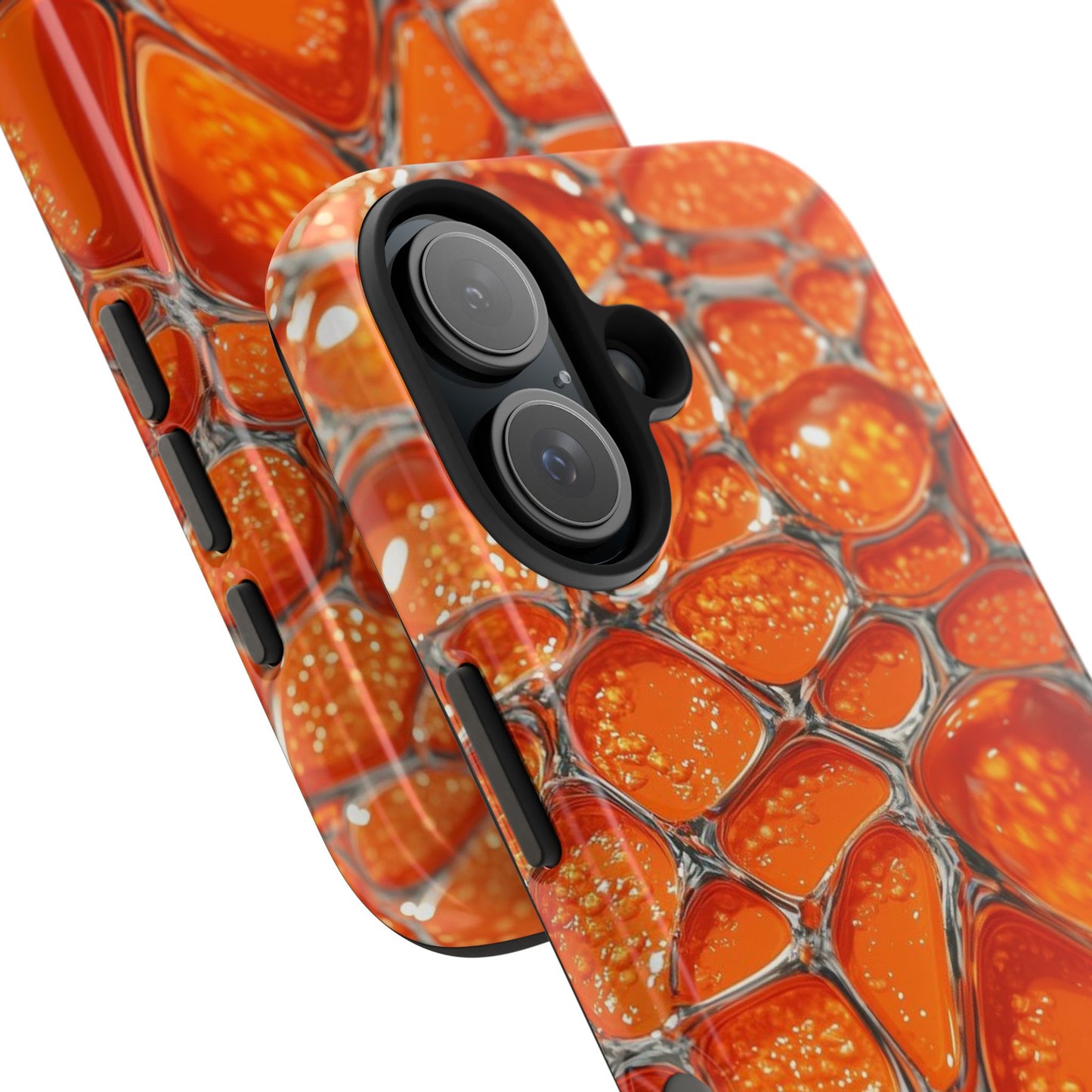 Orange Resin Abstract Tough Phone Case — Durable Protective iPhone Cover