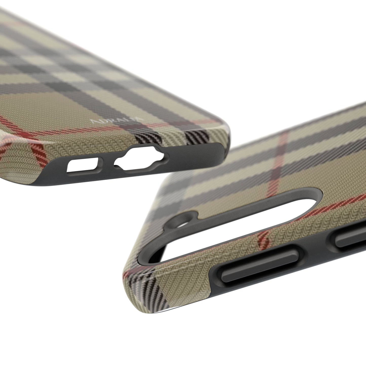 Plaid Tough Phone Case — Classic Beige Check Protective Cover