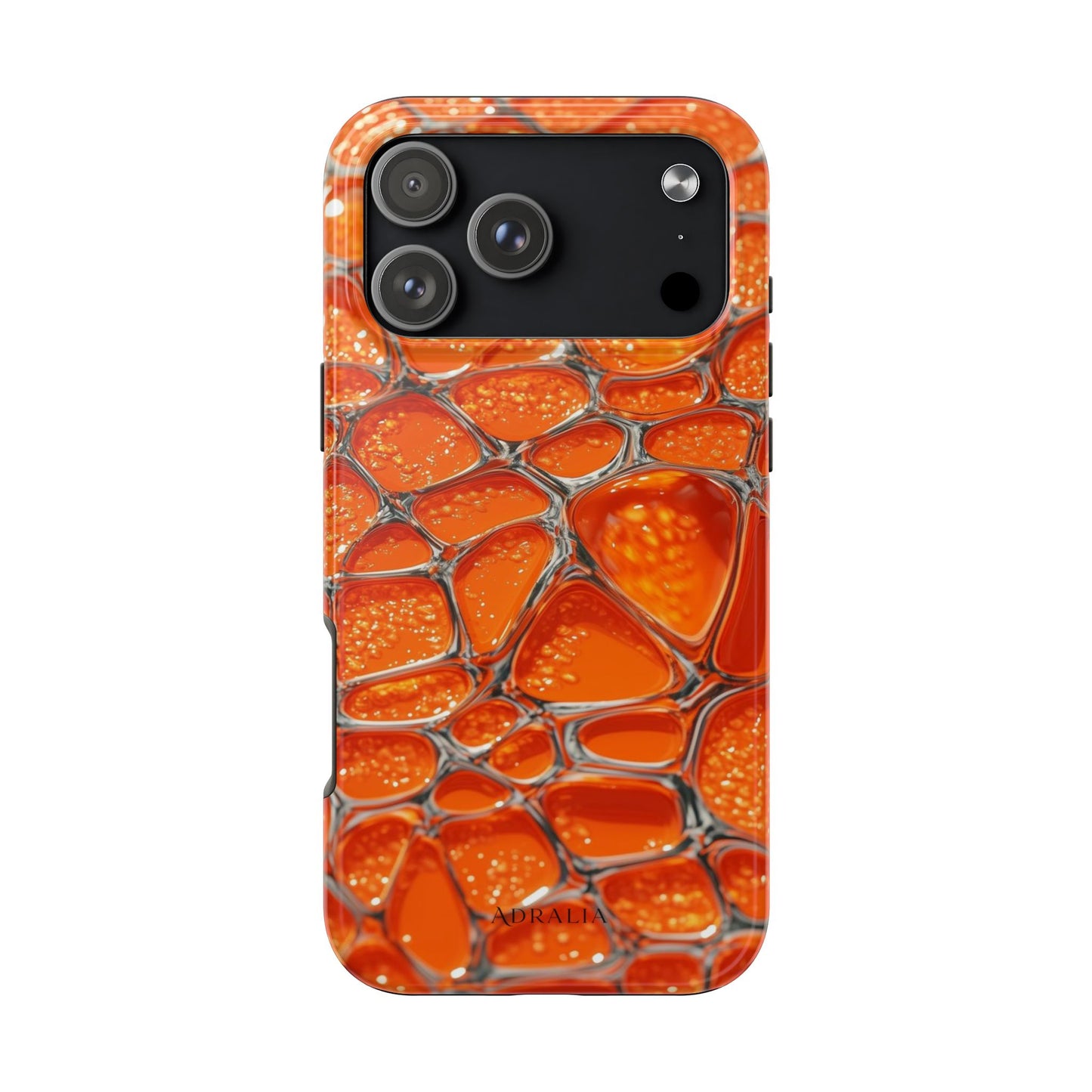 Orange Resin Abstract Tough Phone Case — Durable Protective iPhone Cover