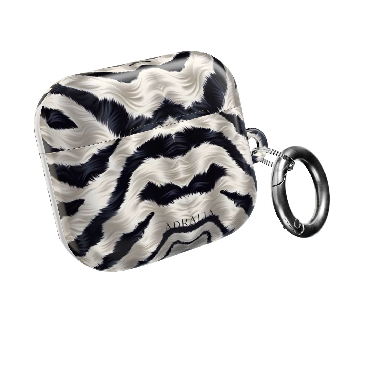 Zebra Fur Pattern AirPod Case — Luxe Black & White Animal Print Protective Cover