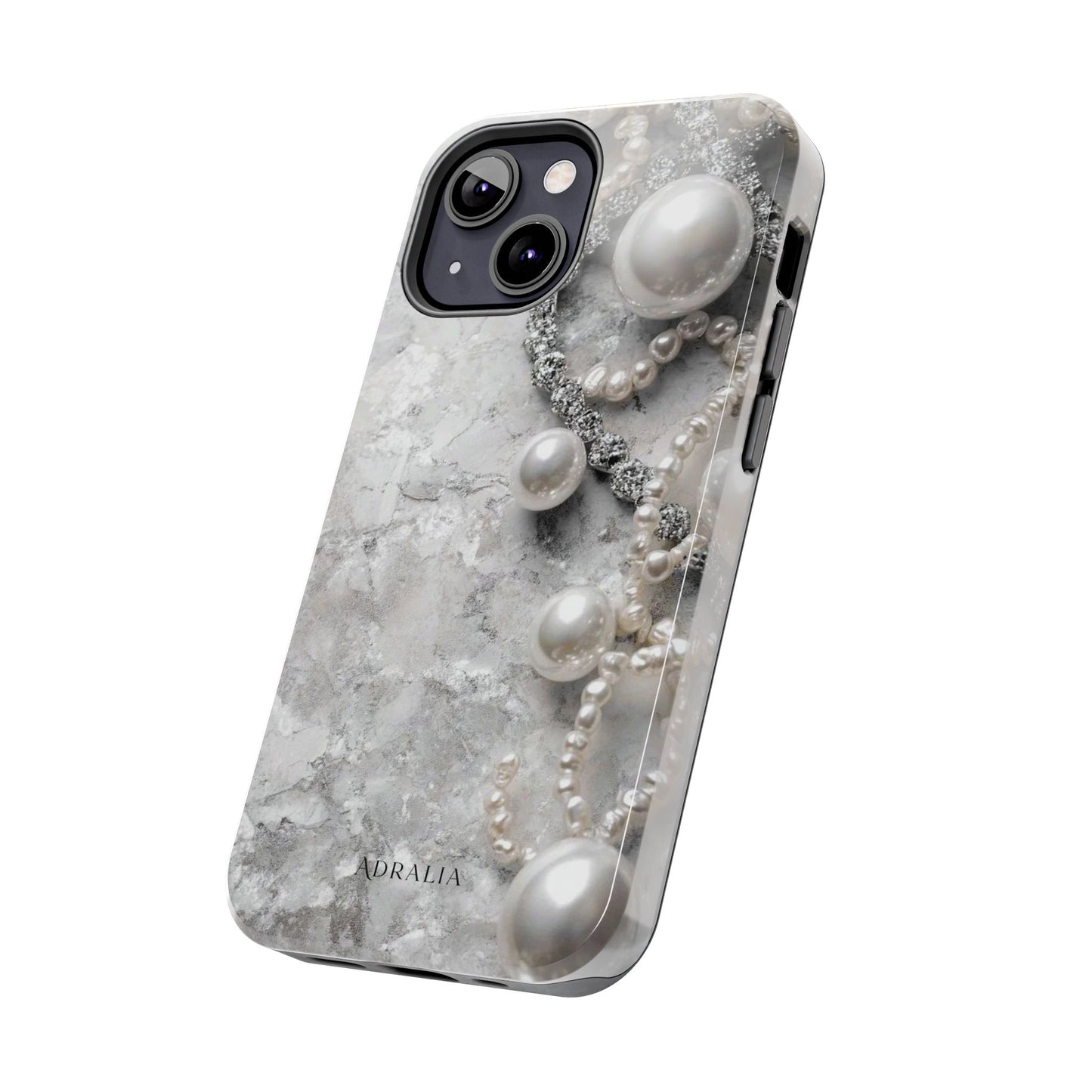 Pearl Luxe Tough Phone Case — Elegant Pearl & Crystal Protective Cover