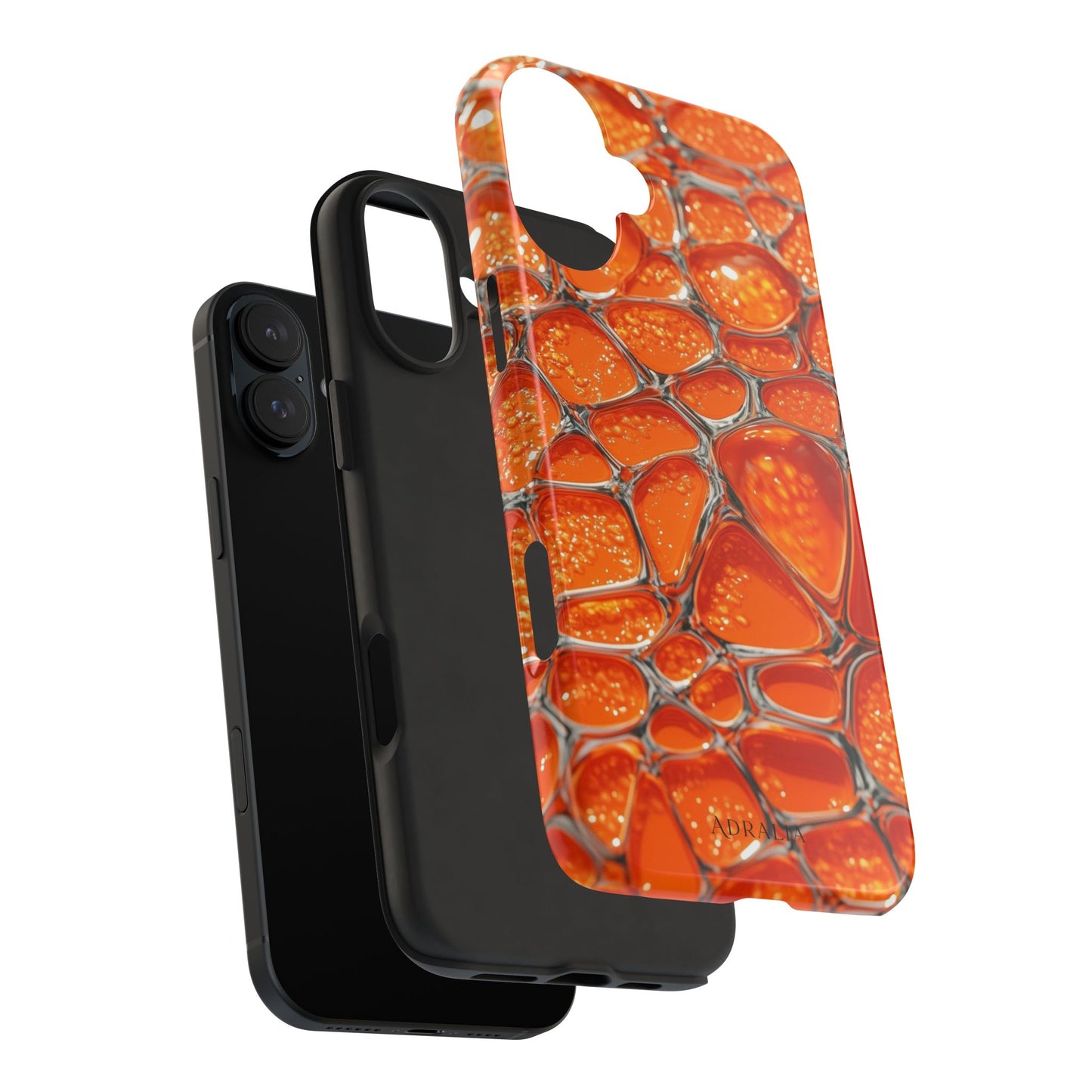 Orange Resin Abstract Tough Phone Case — Durable Protective iPhone Cover