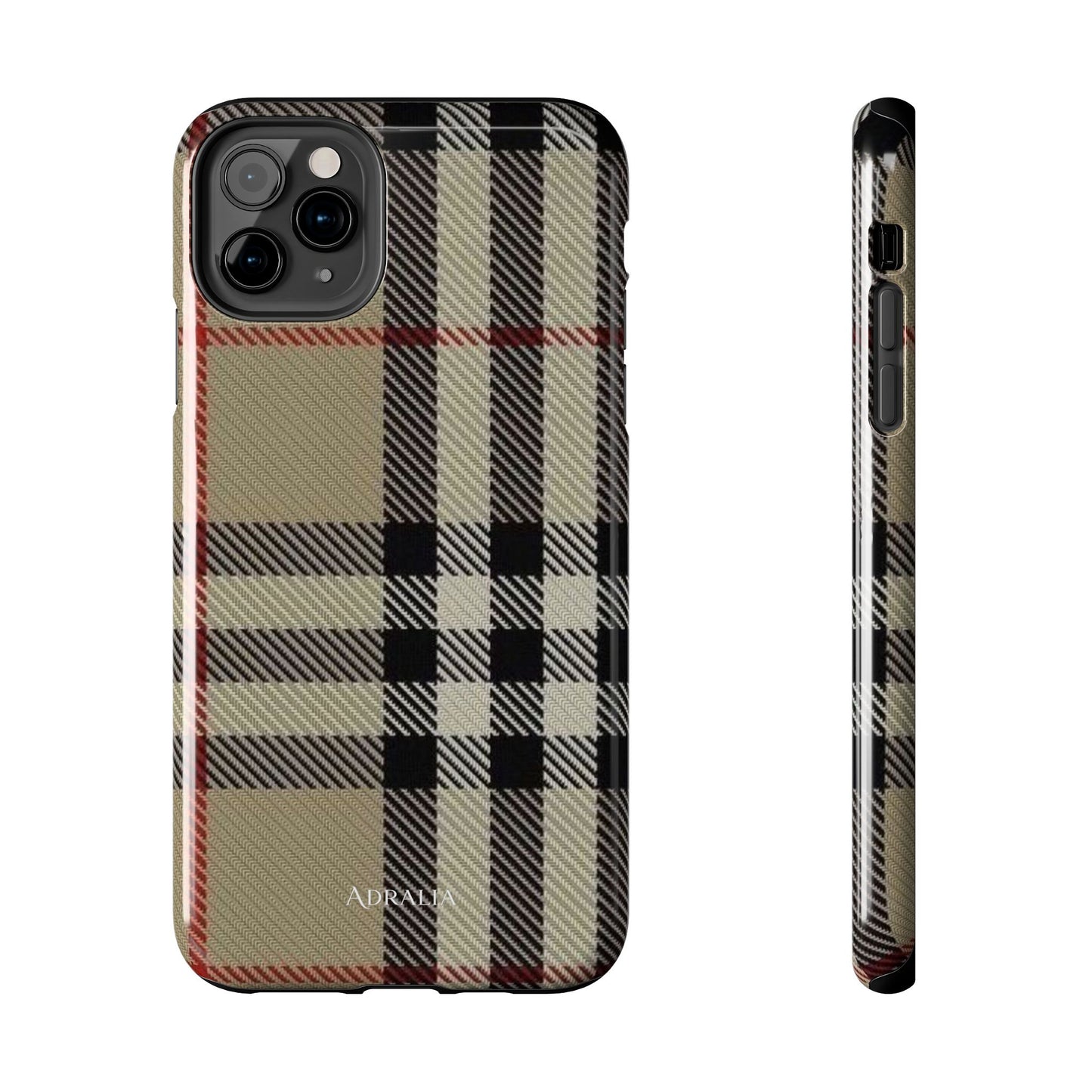 Plaid Tough Phone Case — Classic Beige Check Protective Cover