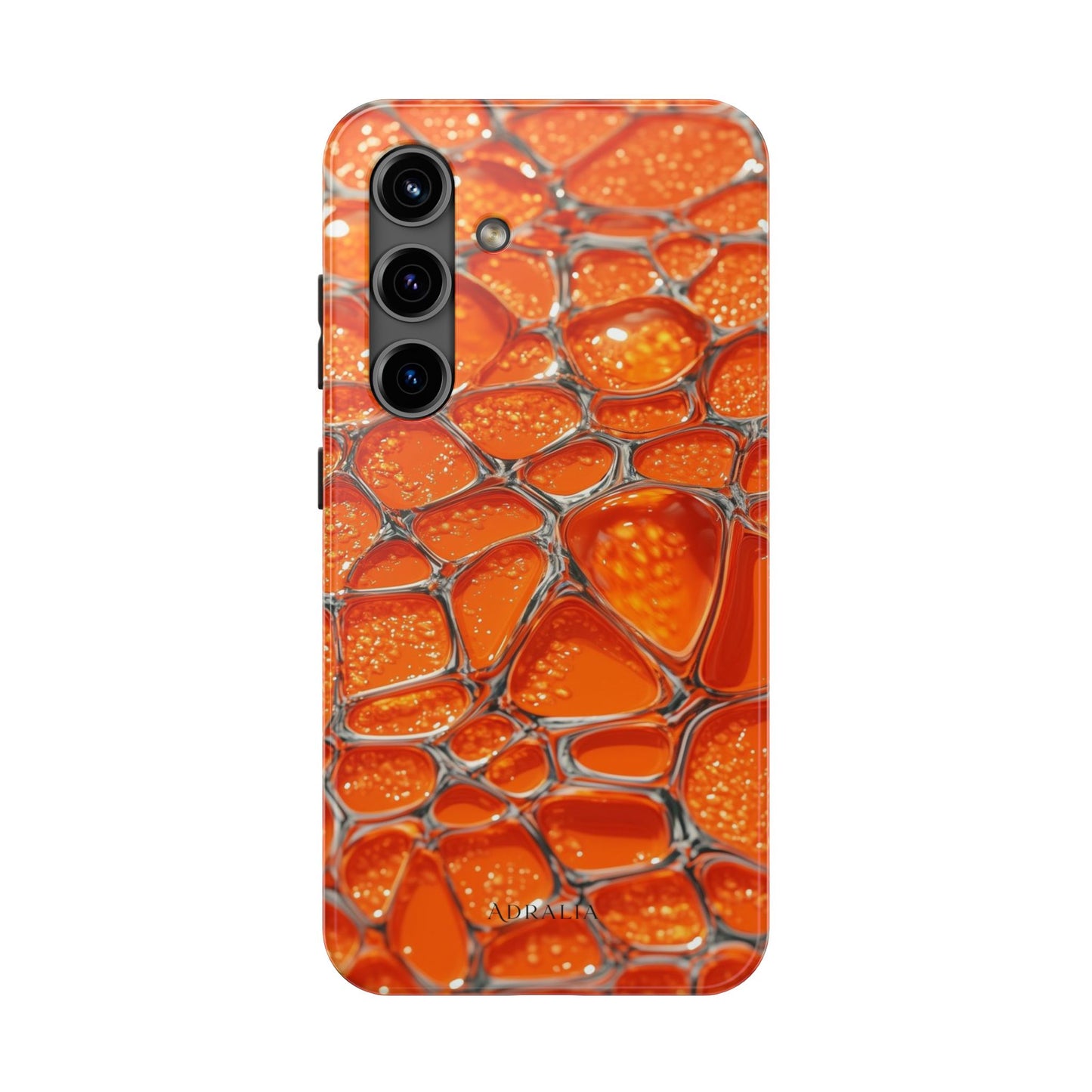 Orange Resin Abstract Tough Phone Case — Durable Protective iPhone Cover