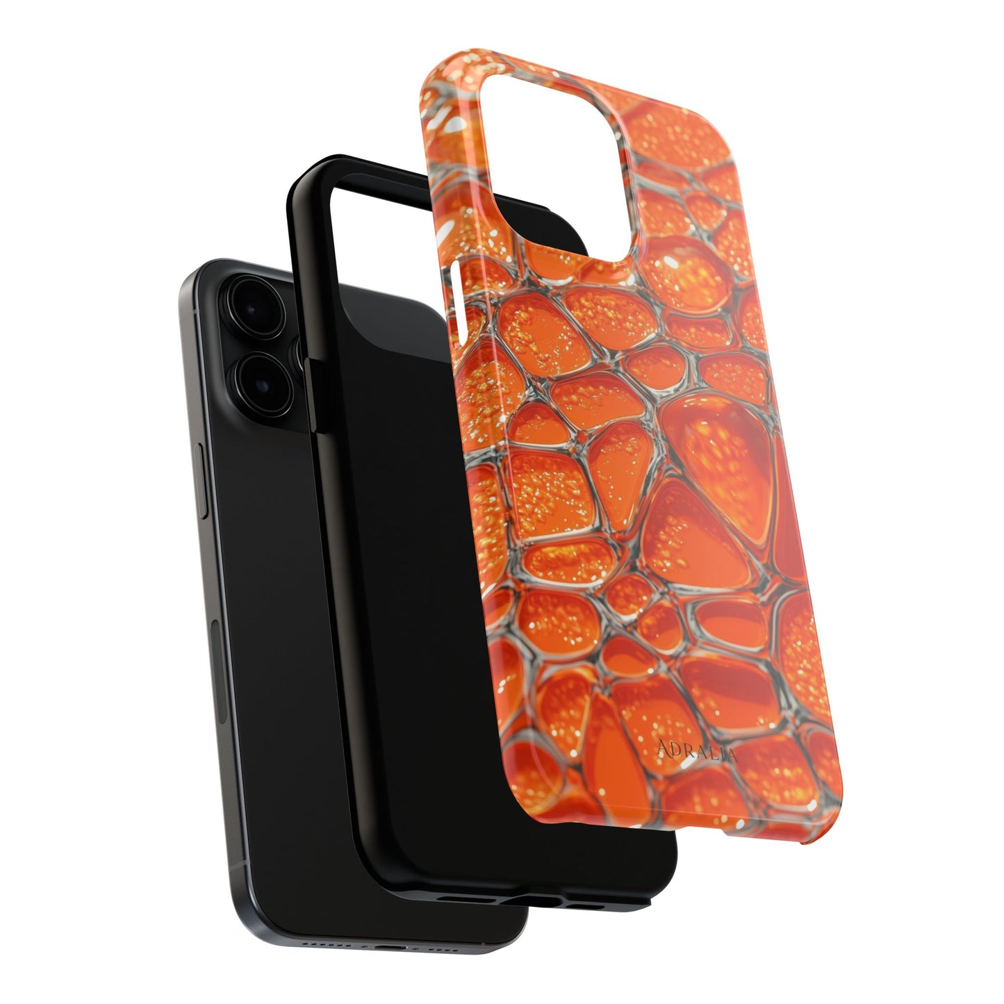 Orange Resin Abstract Tough Phone Case — Durable Protective iPhone Cover