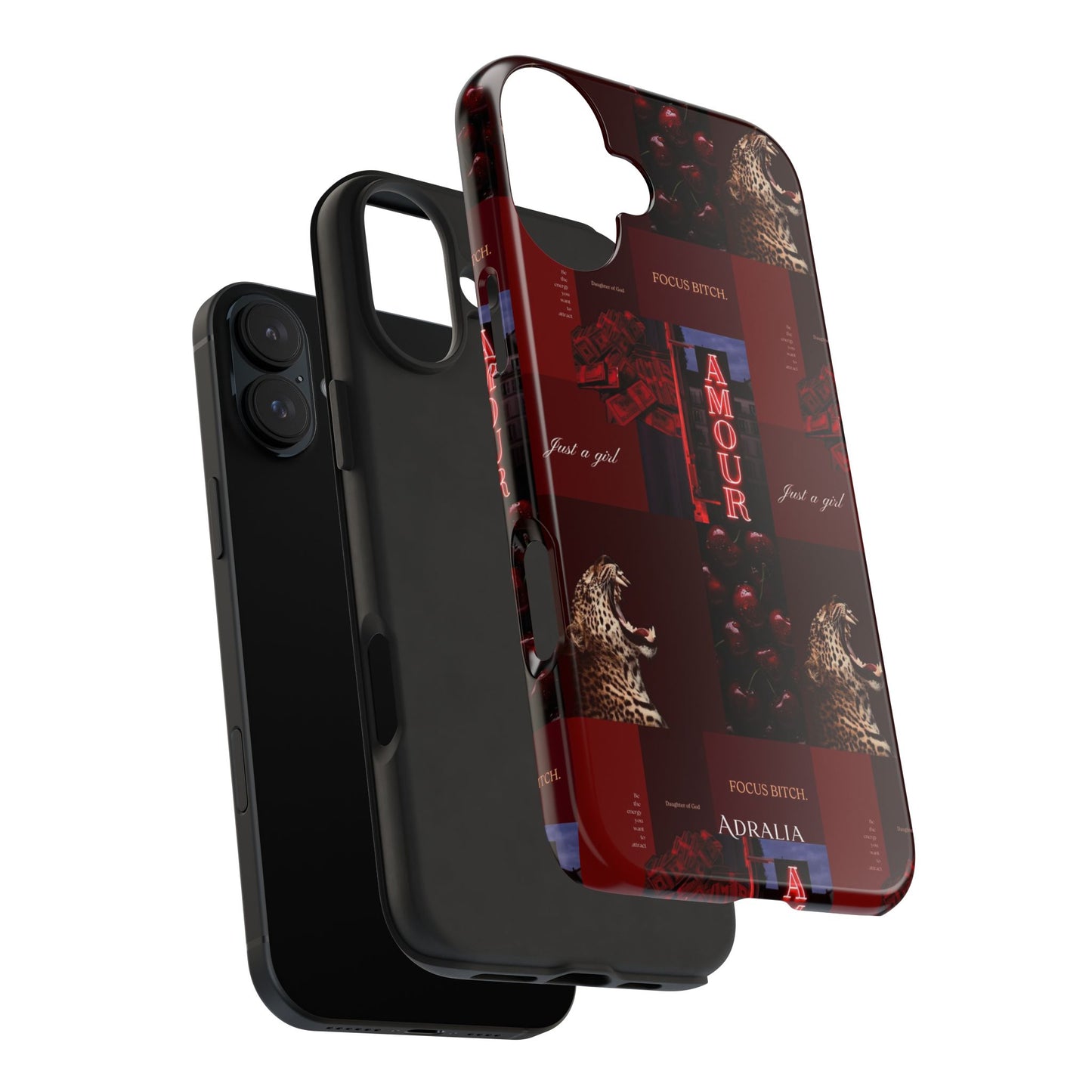 Tough Phone Case — Amour Red Leopard Graphic Protective Cover