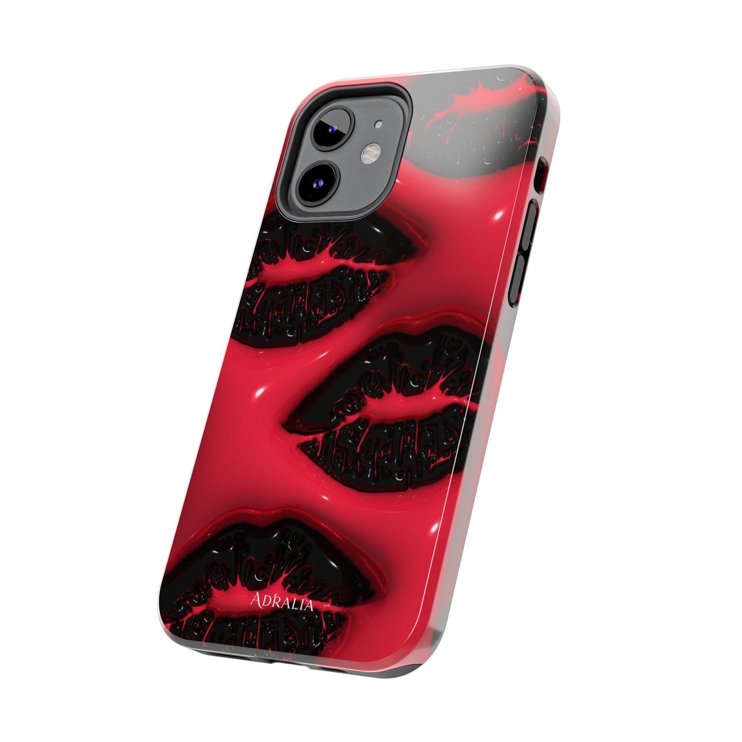 Tough Phone Case – Red Gloss Kiss Print, Shockproof Protective Cover