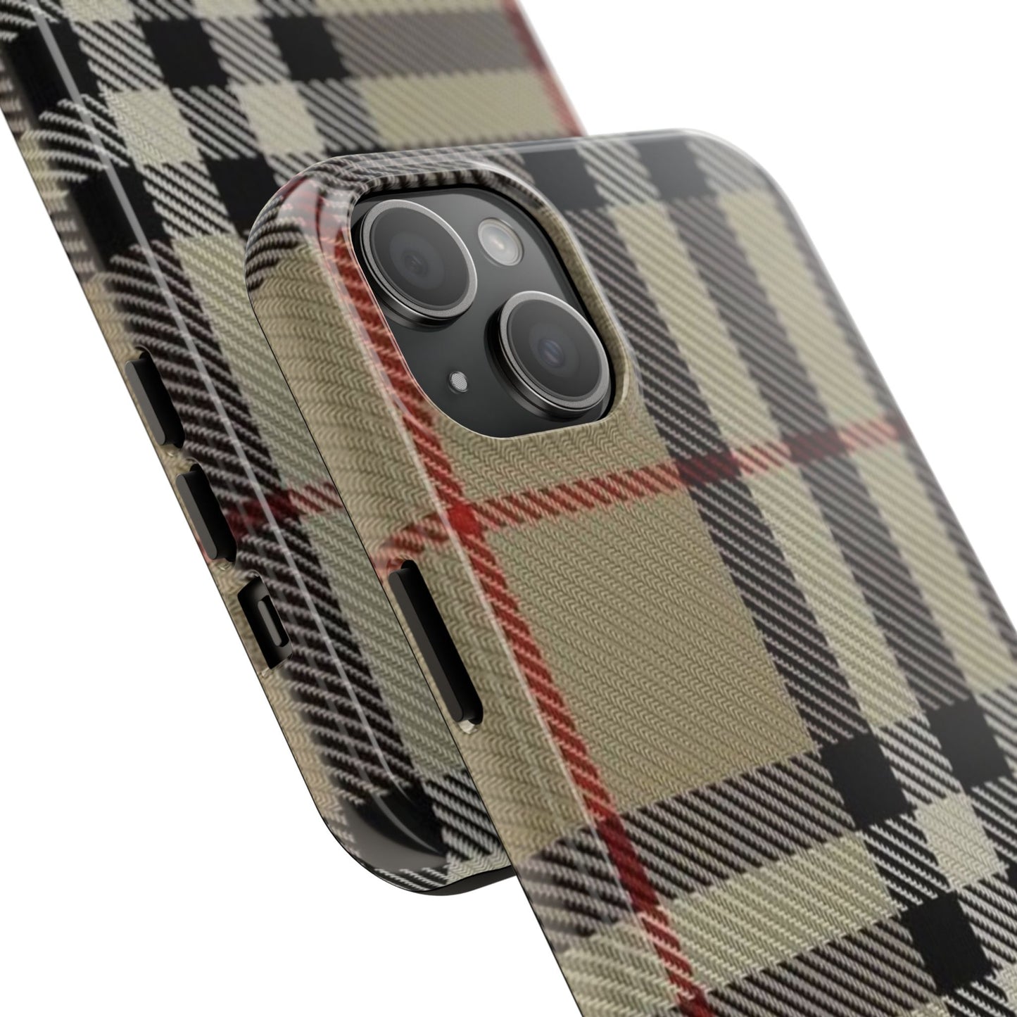 Plaid Tough Phone Case — Classic Beige Check Protective Cover