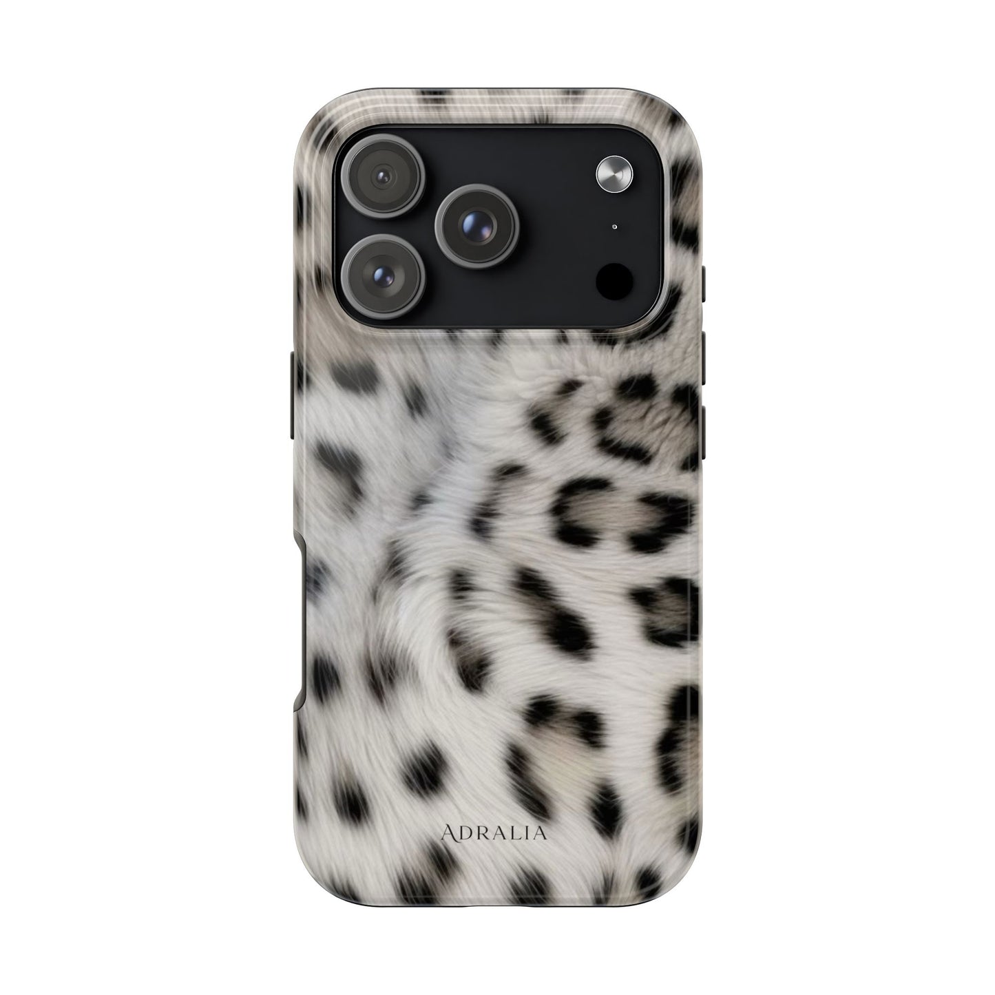Leopard Fur Tough Phone Case — White Snow Cheetah Protective Cover