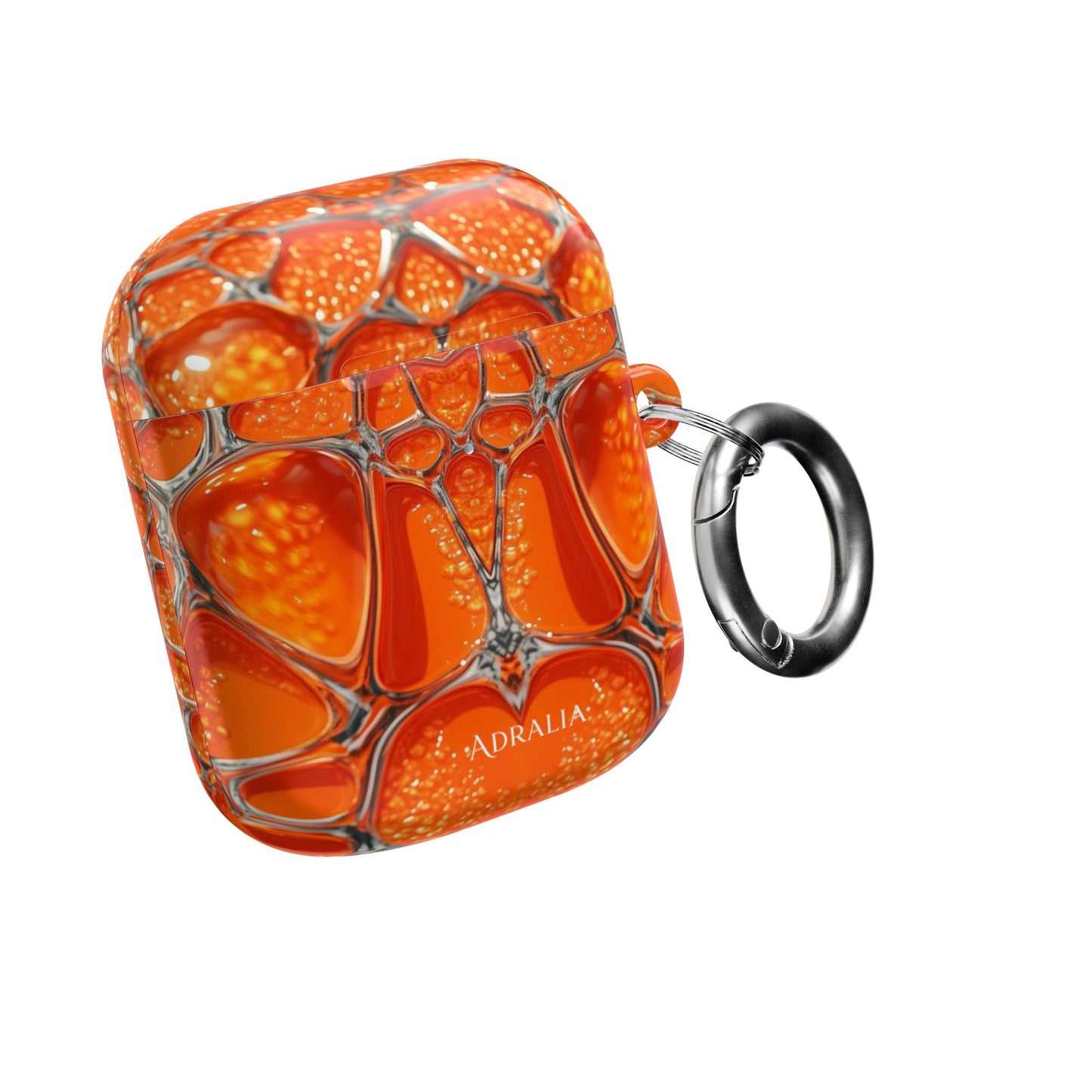 Orange Abstract Pattern AirPod Case — Vibrant Geometric Protective Cover
