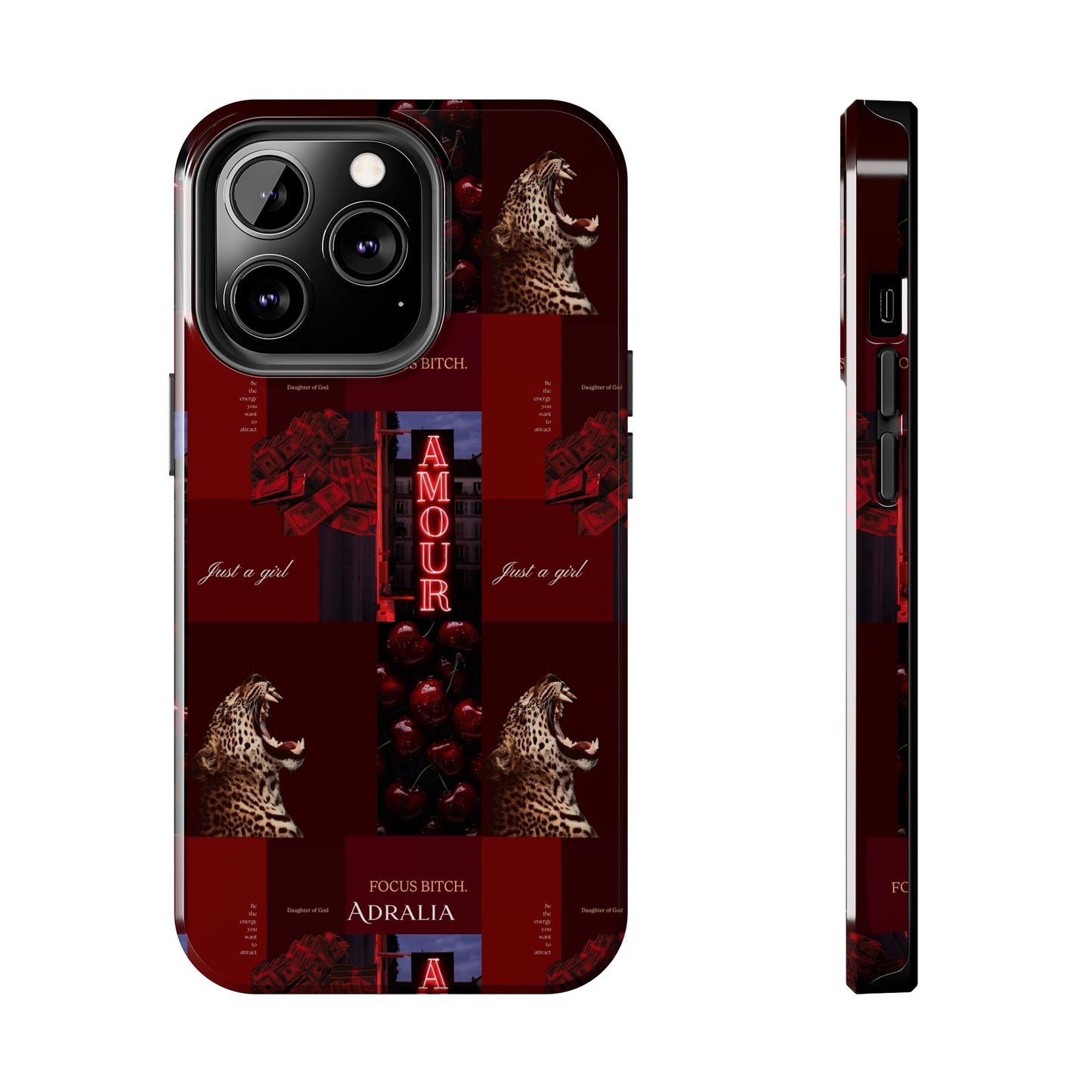 Tough Phone Case — Amour Red Leopard Graphic Protective Cover