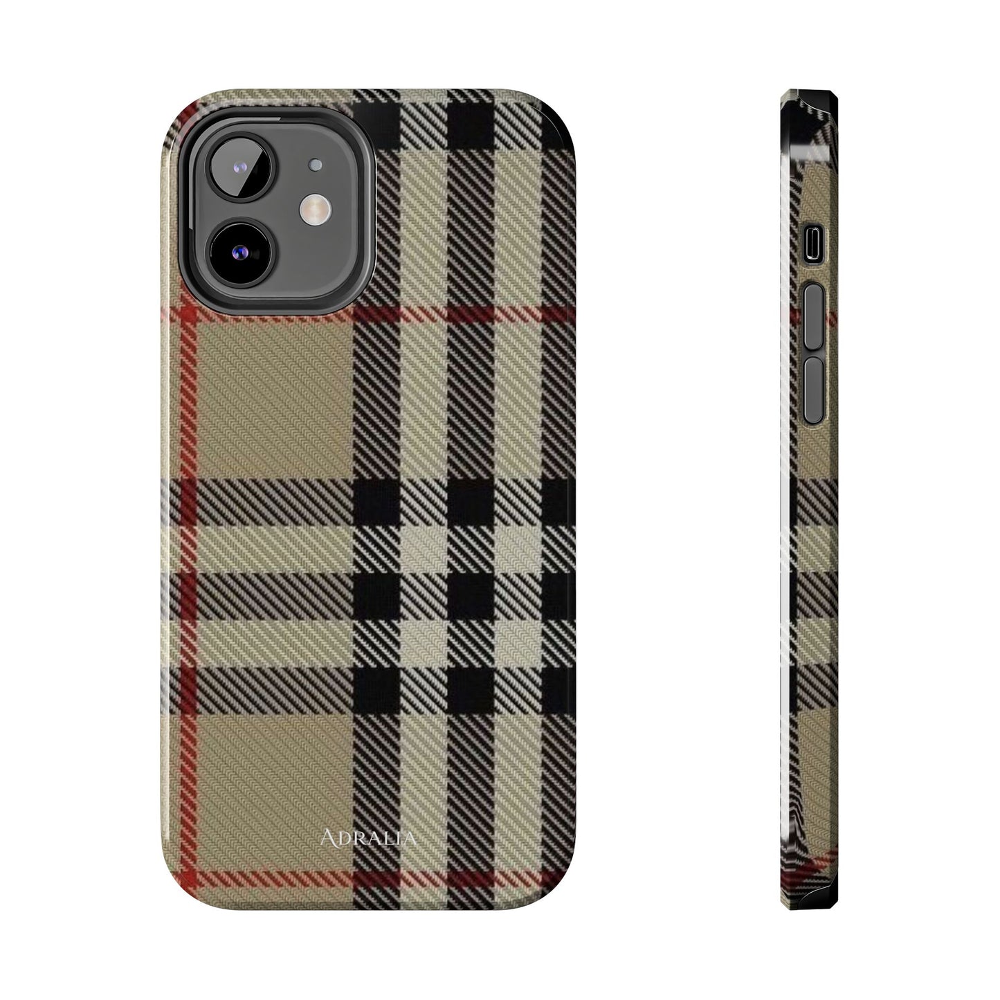 Plaid Tough Phone Case — Classic Beige Check Protective Cover