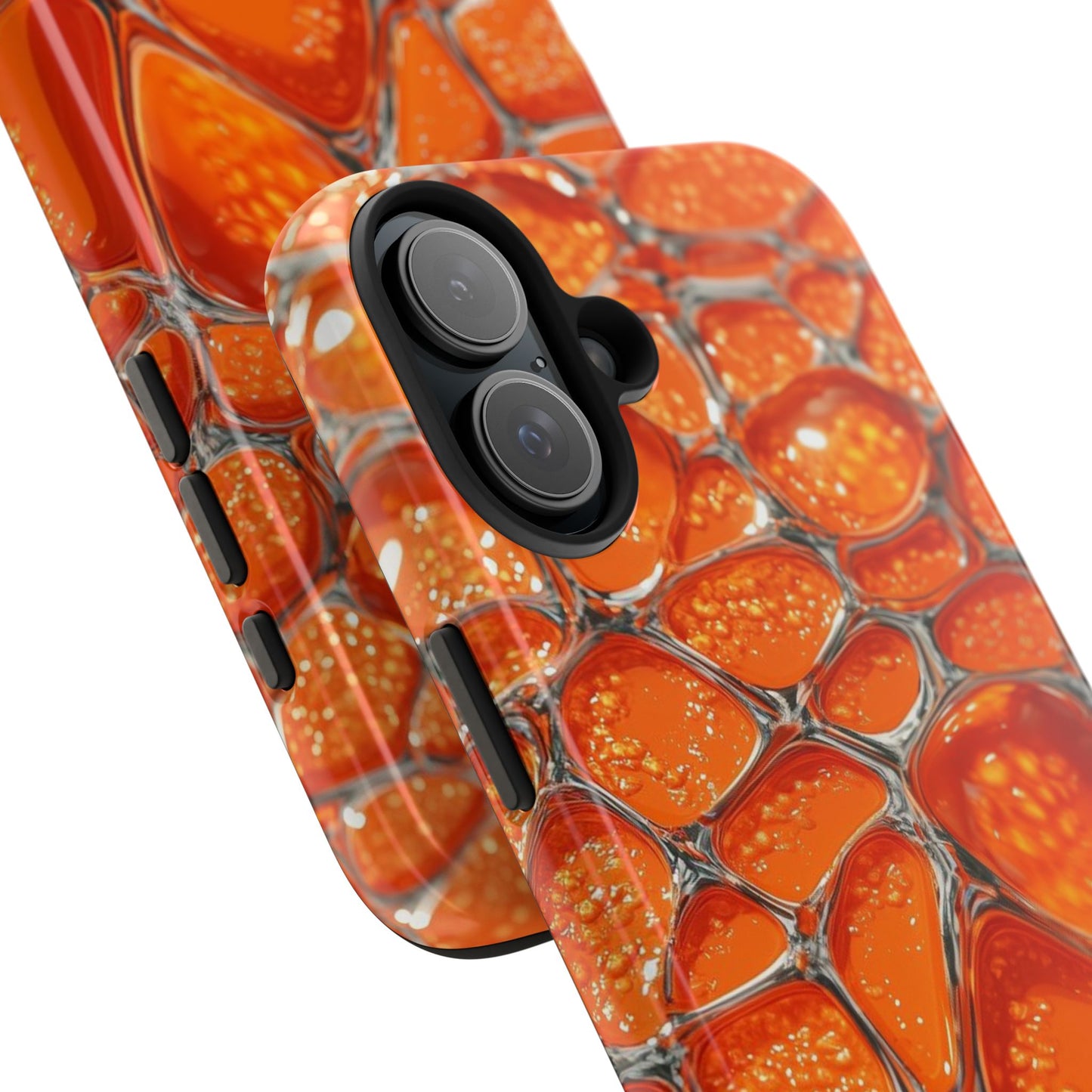 Orange Resin Abstract Tough Phone Case — Durable Protective iPhone Cover
