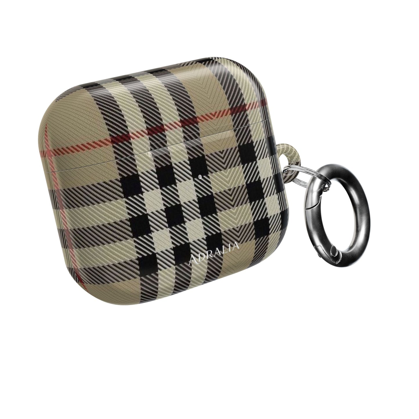 Plaid AirPod Case — Beige Classic Check Protective Cover