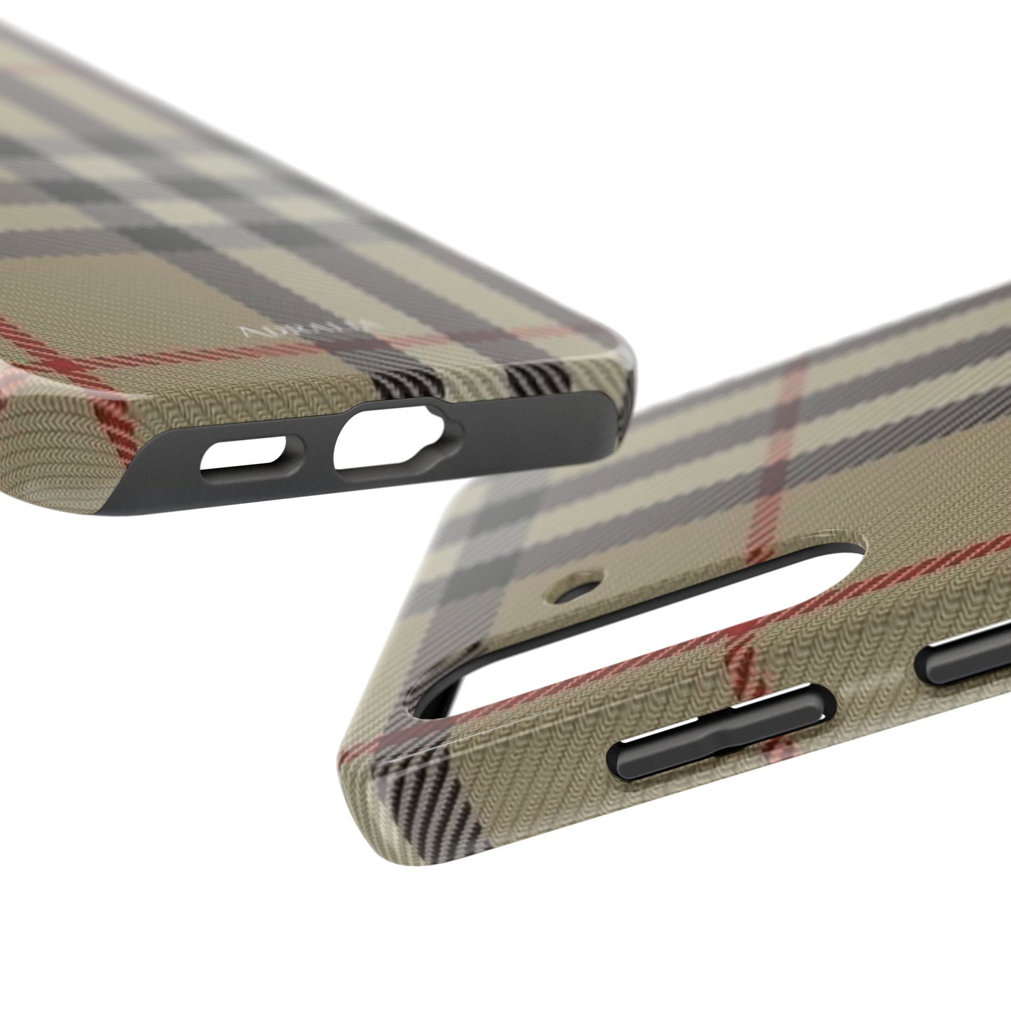Plaid Tough Phone Case — Classic Beige Check Protective Cover