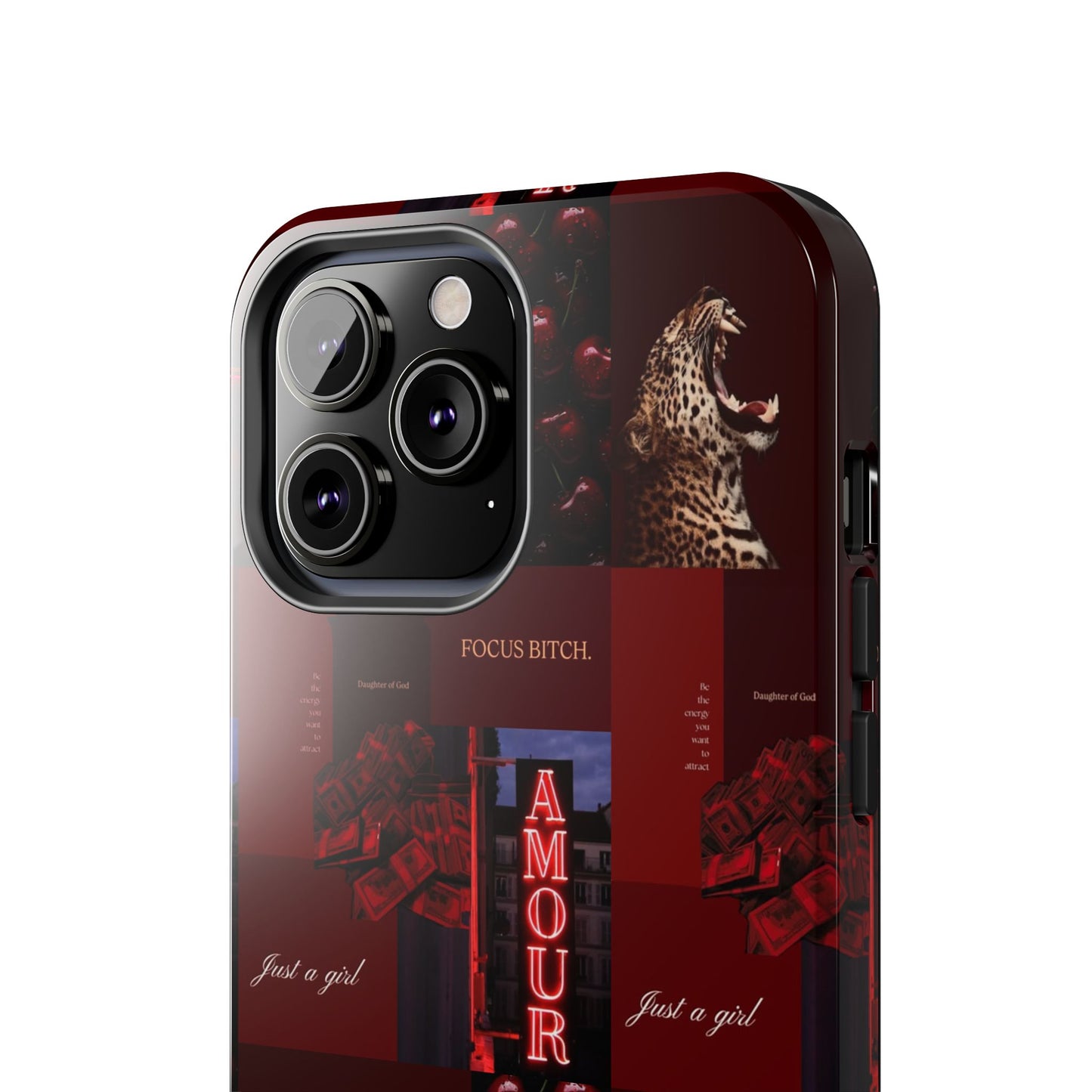 Tough Phone Case — Amour Red Leopard Graphic Protective Cover