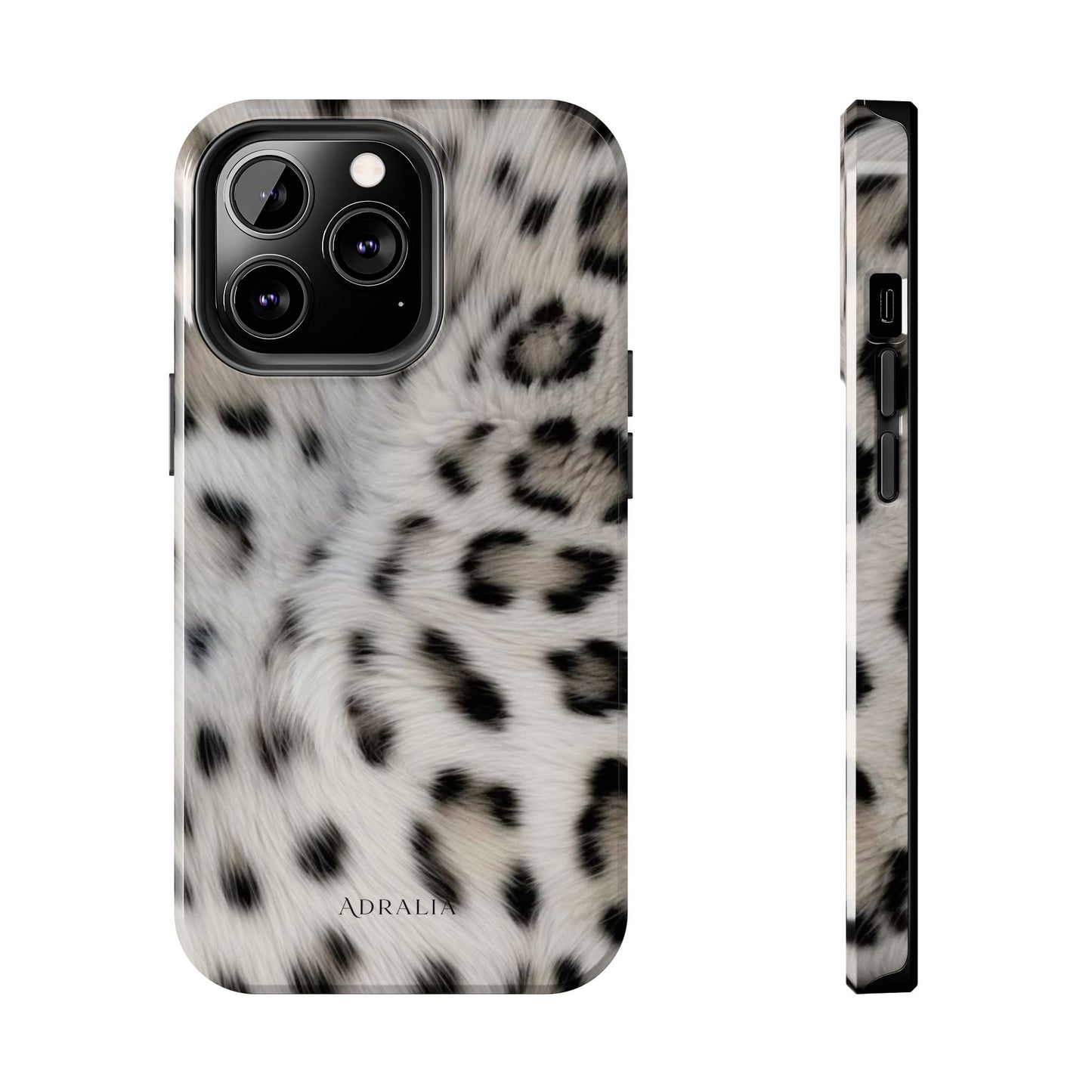 Leopard Fur Tough Phone Case — White Snow Cheetah Protective Cover