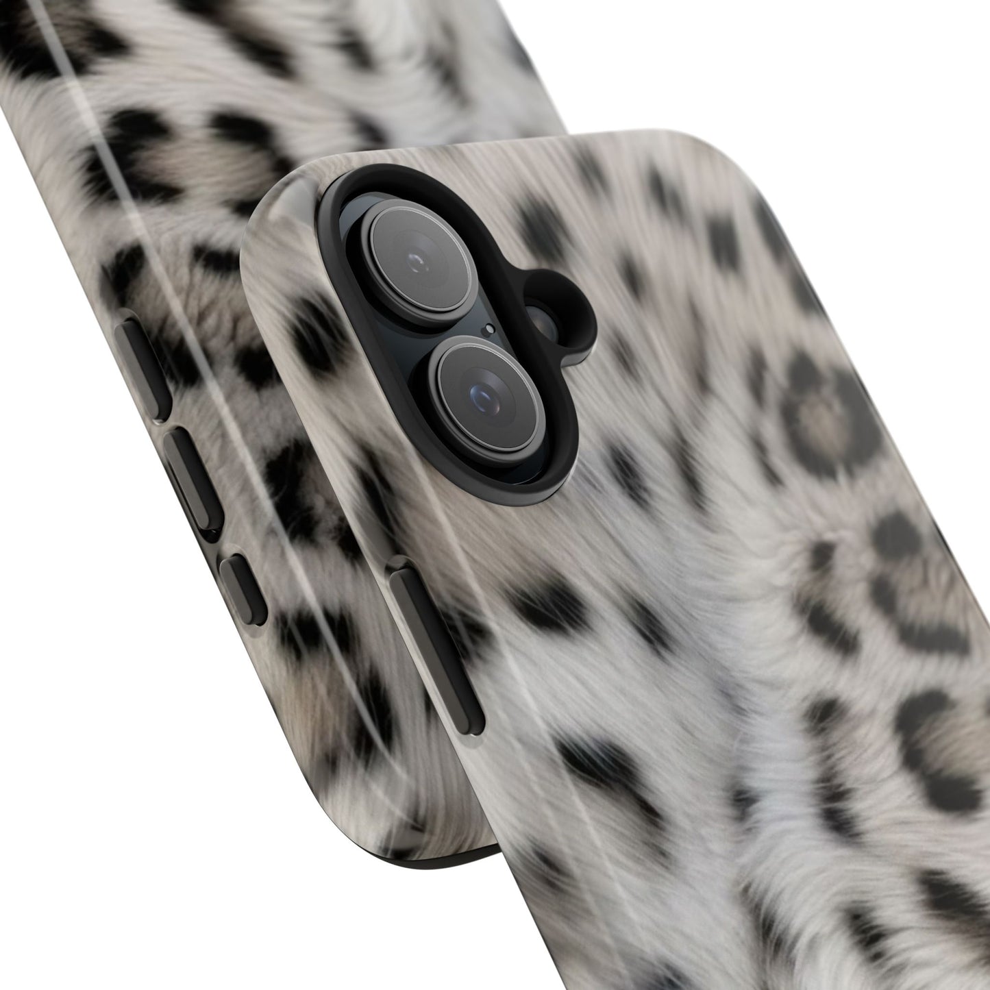Leopard Fur Tough Phone Case — White Snow Cheetah Protective Cover