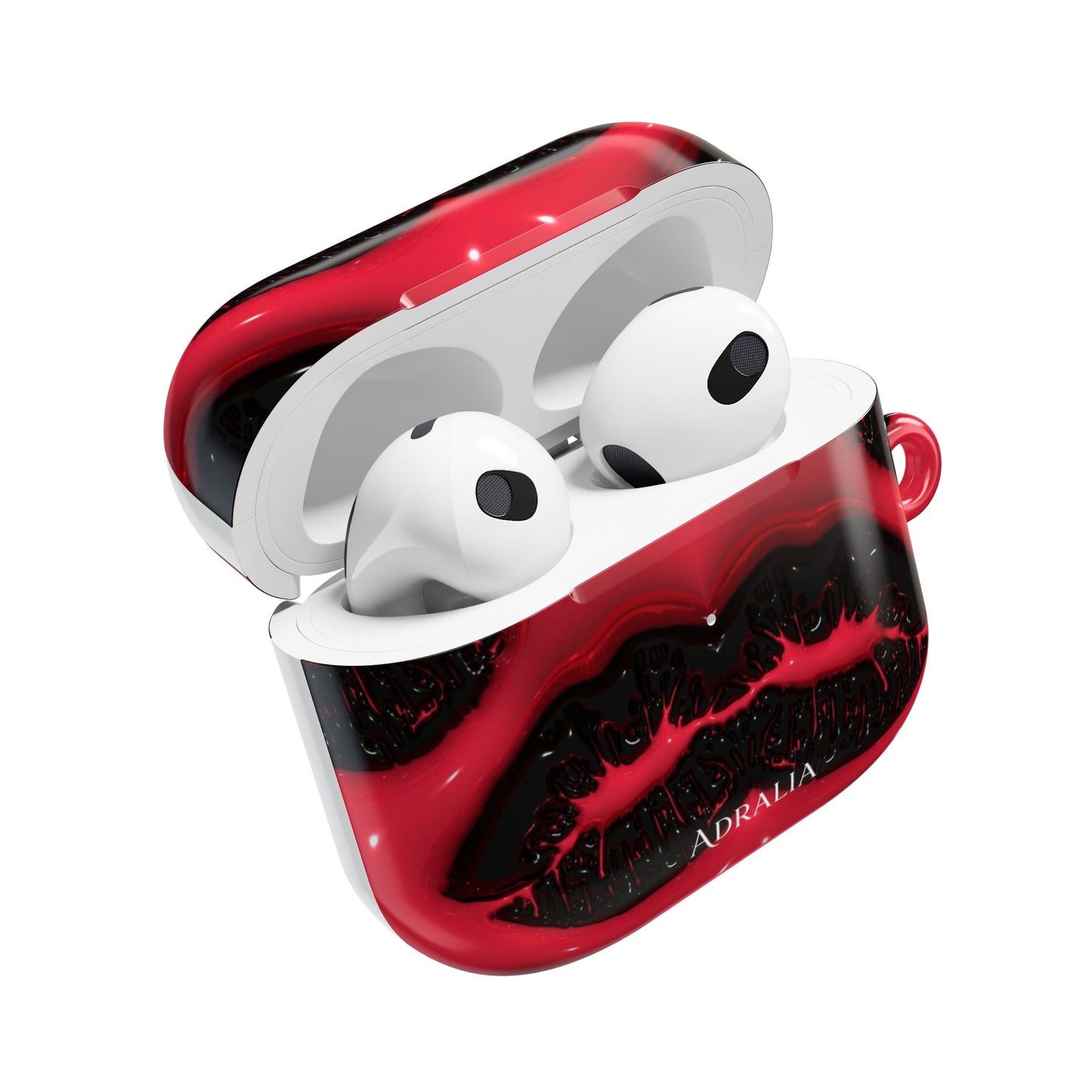 Red Black Marble AirPod Case — Bold Abstract Protective Case