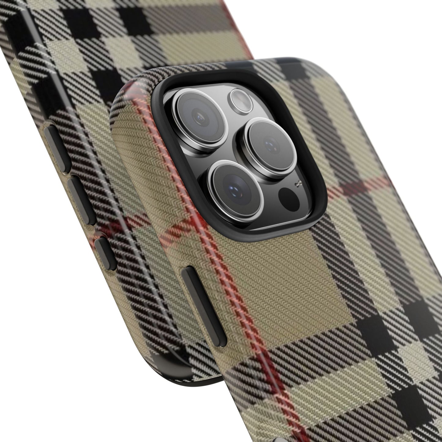 Plaid Tough Phone Case — Classic Beige Check Protective Cover