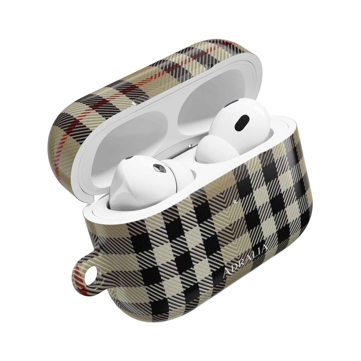 Plaid AirPod Case — Beige Classic Check Protective Cover