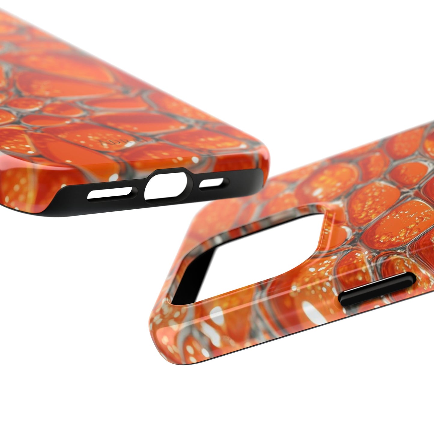 Orange Resin Abstract Tough Phone Case — Durable Protective iPhone Cover
