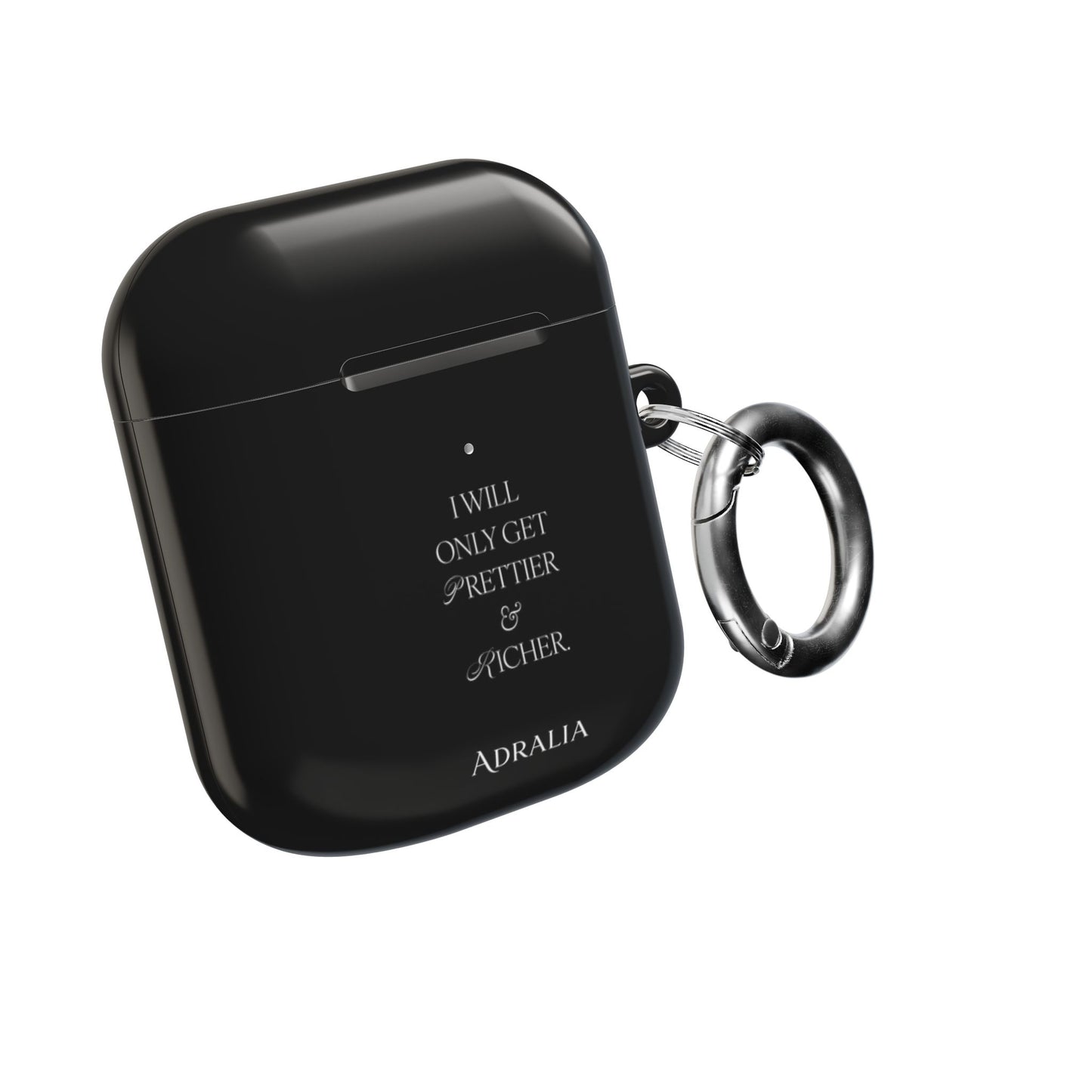 AirPods Case — “I Will Only Get Prettier & Richer” Black Protective Case