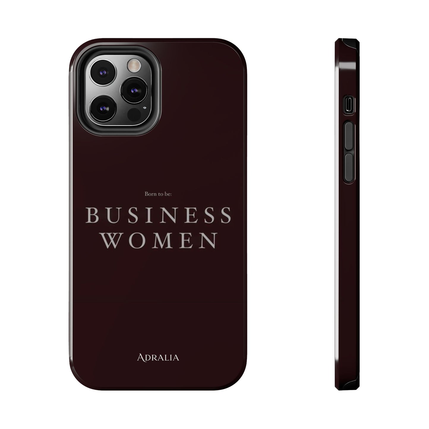 Business Women Tough Phone Case — Empowering Burgundy Protective Phone Cover