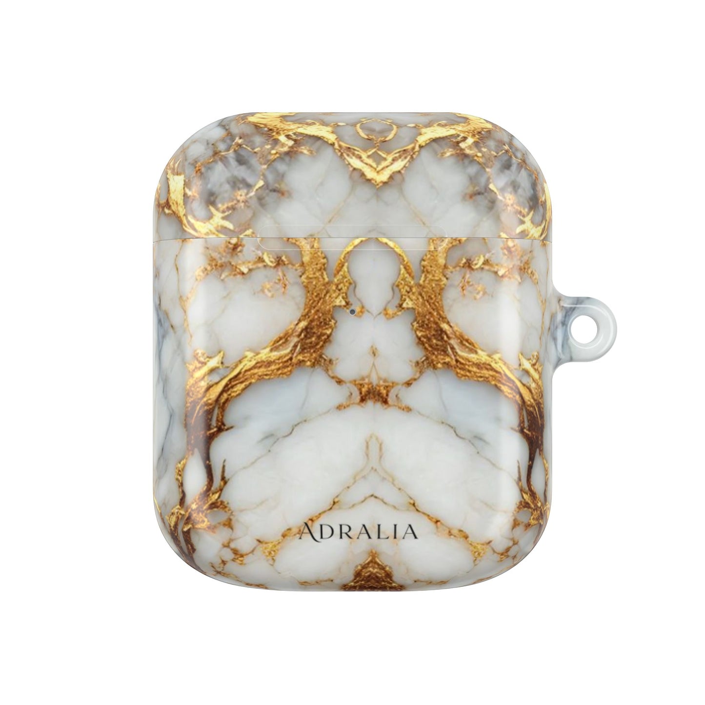 Marble Gold Luxe AirPod Case — Elegant White & Gold Charging Case Cover
