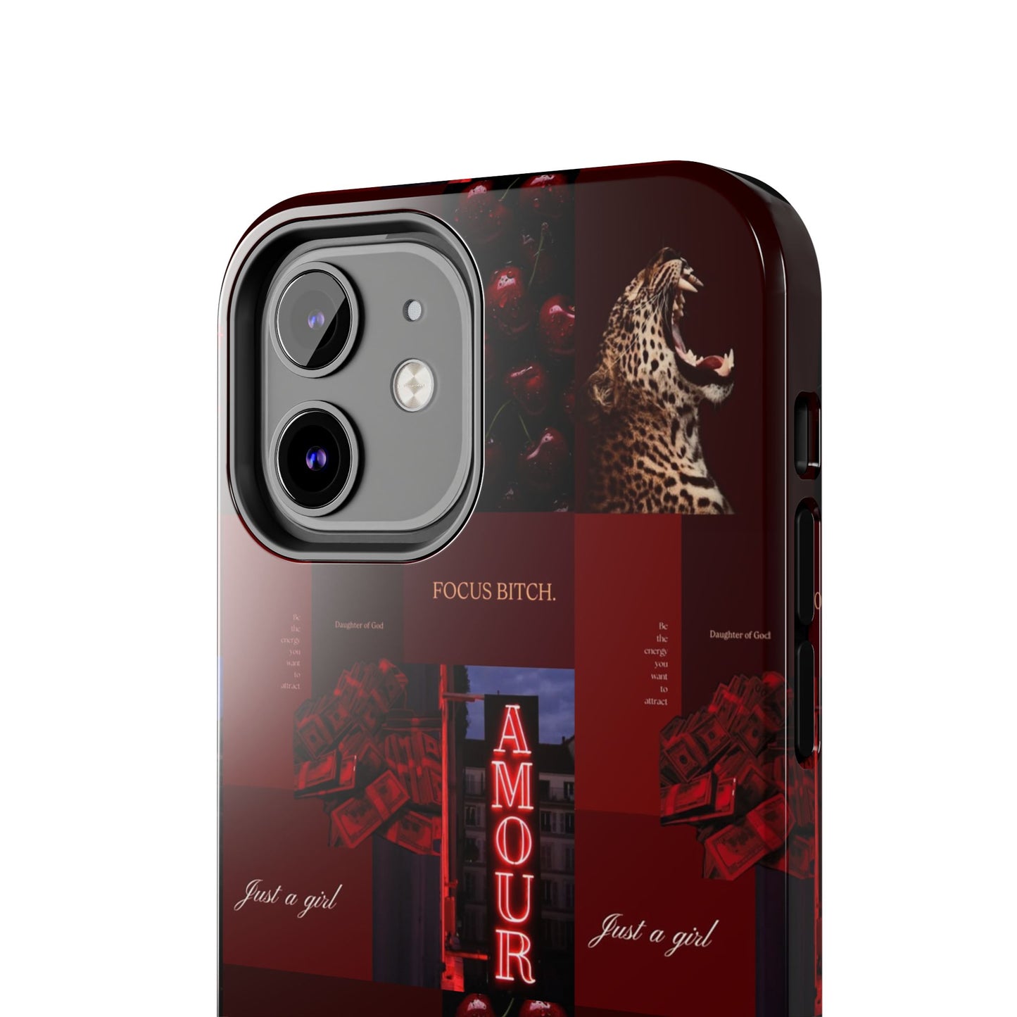Tough Phone Case — Amour Red Leopard Graphic Protective Cover