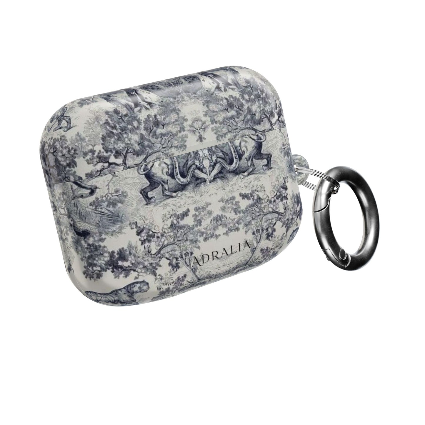 Vintage Toile AirPod Case — Classic Grey Pattern Protective Cover