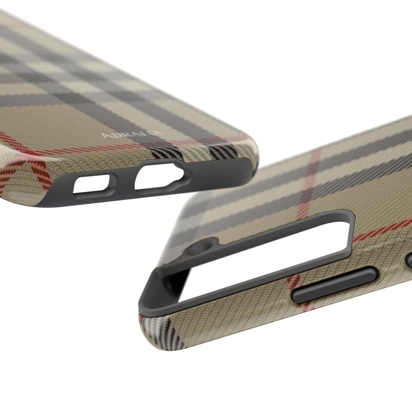 Plaid Tough Phone Case — Classic Beige Check Protective Cover