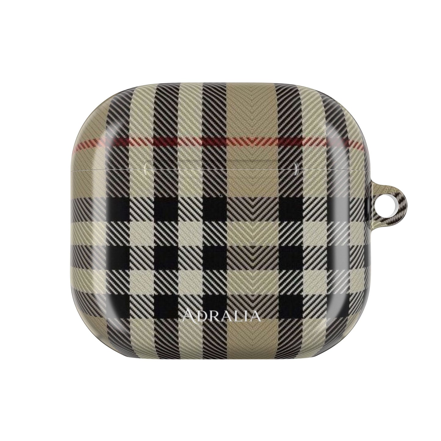 Plaid AirPod Case — Beige Classic Check Protective Cover