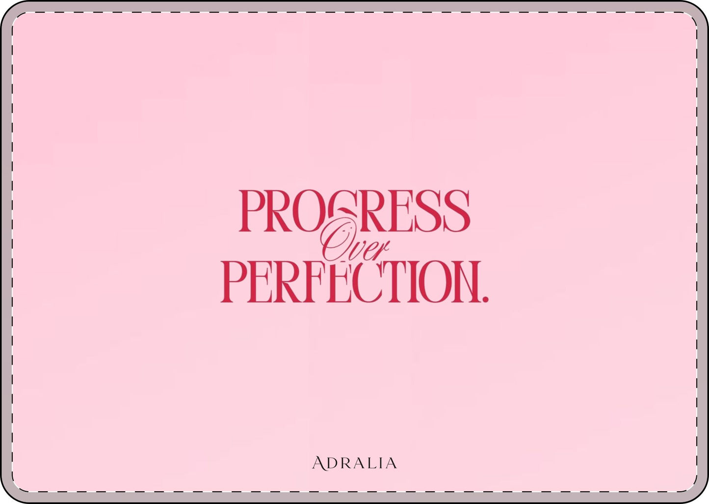 MacBook Case — "Progress Over Perfection" Pink Motivational Laptop Sleeve