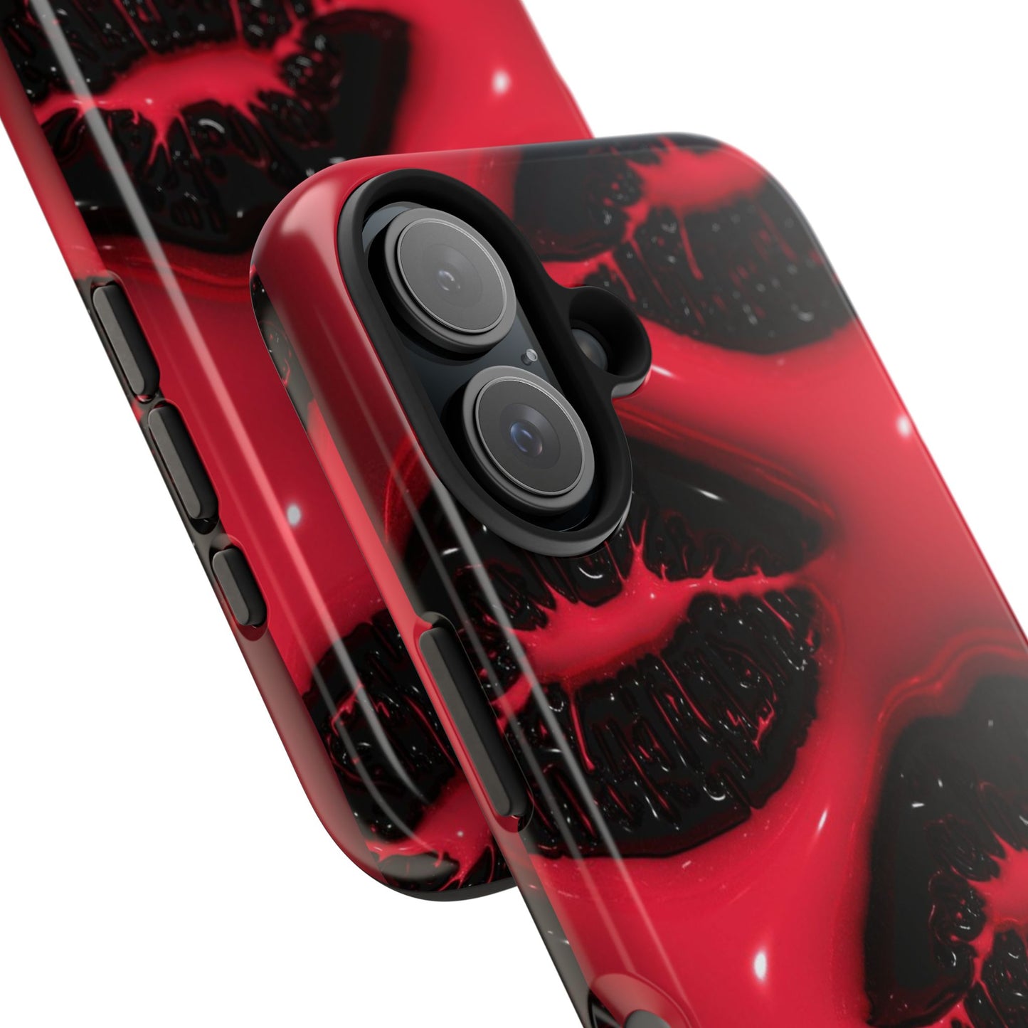 Tough Phone Case – Red Gloss Kiss Print, Shockproof Protective Cover