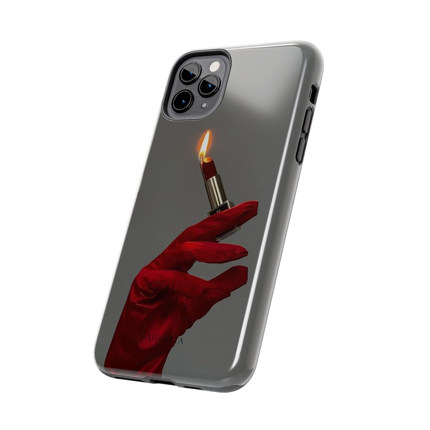 Red Glove Lighter Tough Phone Case — Dark Gothic Flame Protective Cover
