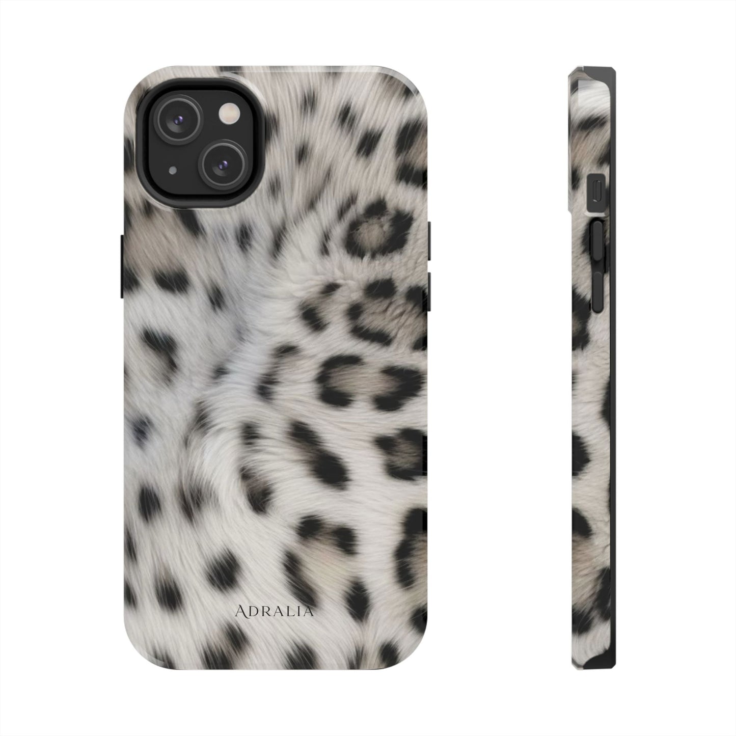 Leopard Fur Tough Phone Case — White Snow Cheetah Protective Cover