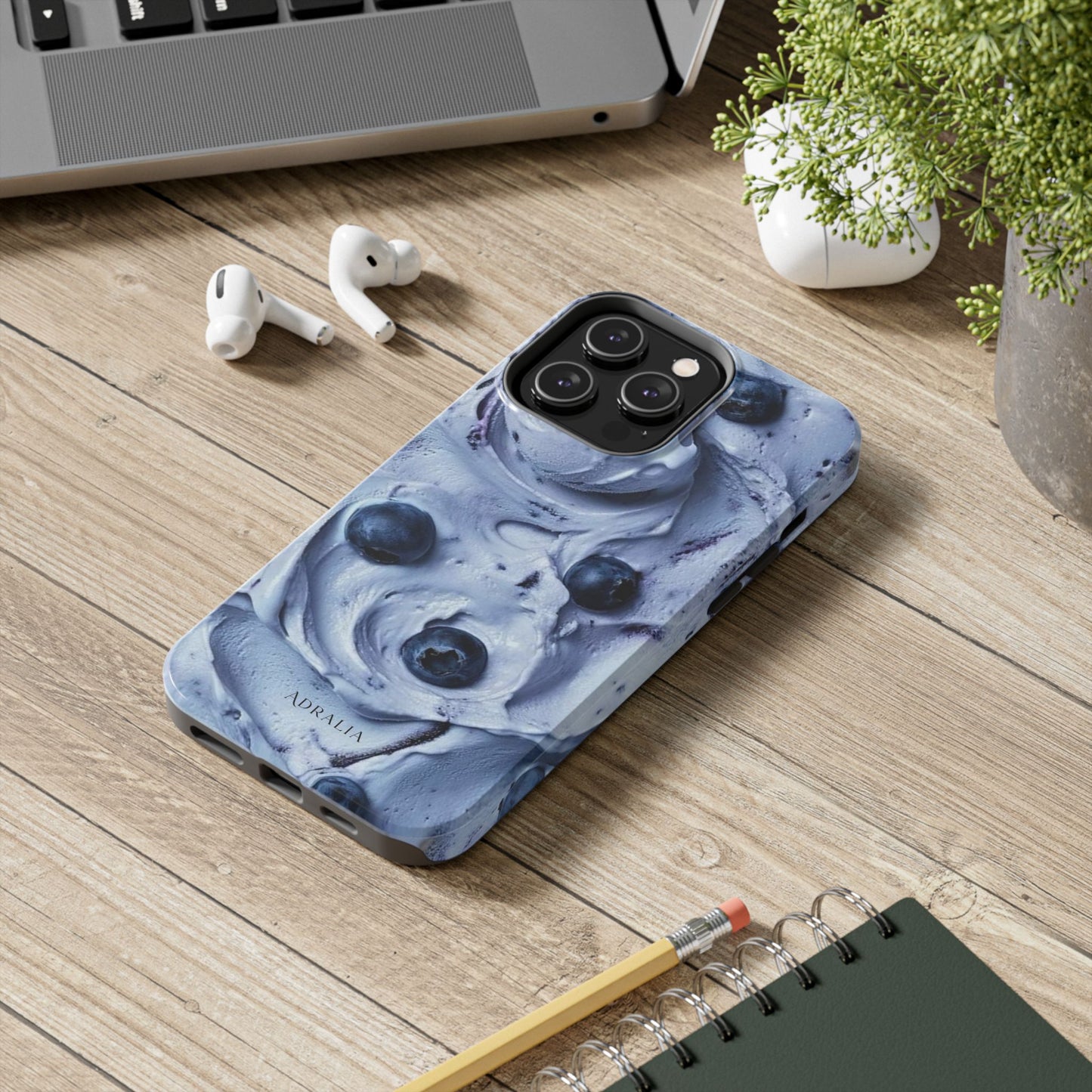Blueberry Swirl Tough Phone Case — Protective Artistic Fruit Pattern