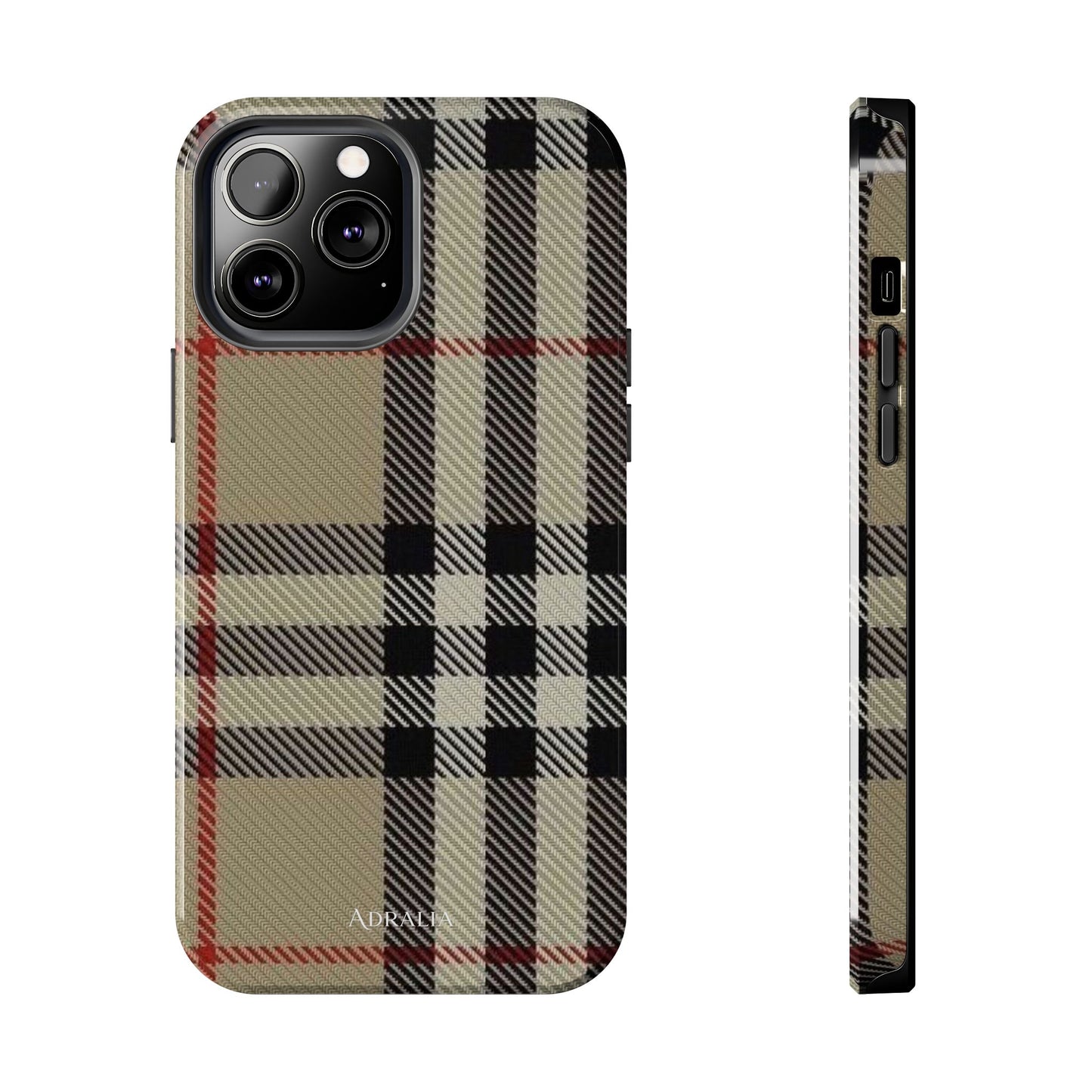 Plaid Tough Phone Case — Classic Beige Check Protective Cover