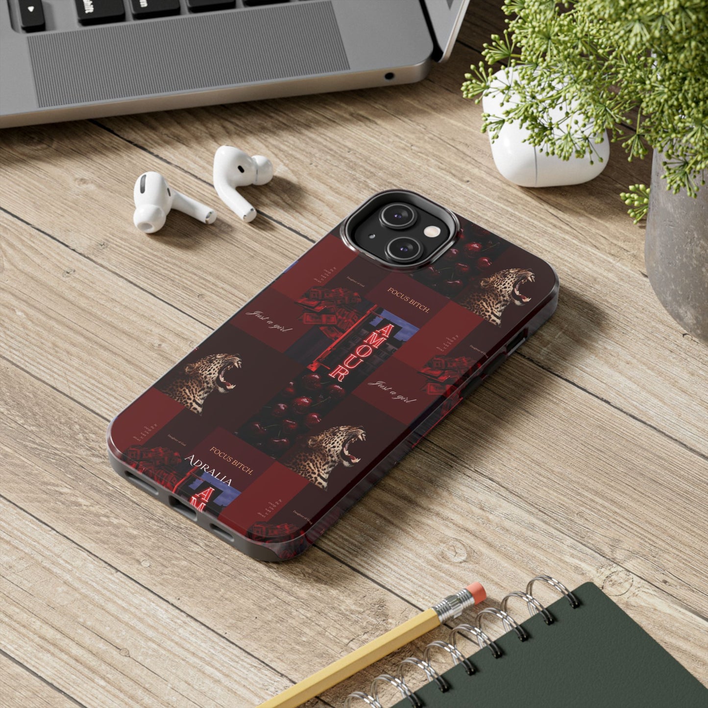 Tough Phone Case — Amour Red Leopard Graphic Protective Cover