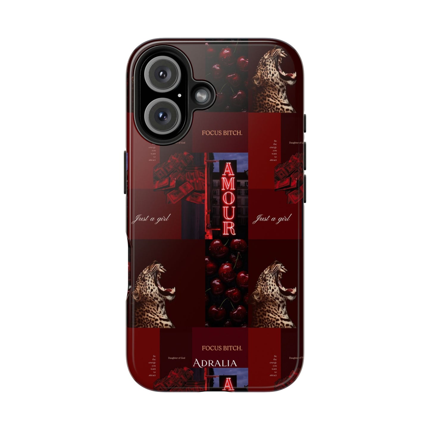 Tough Phone Case — Amour Red Leopard Graphic Protective Cover