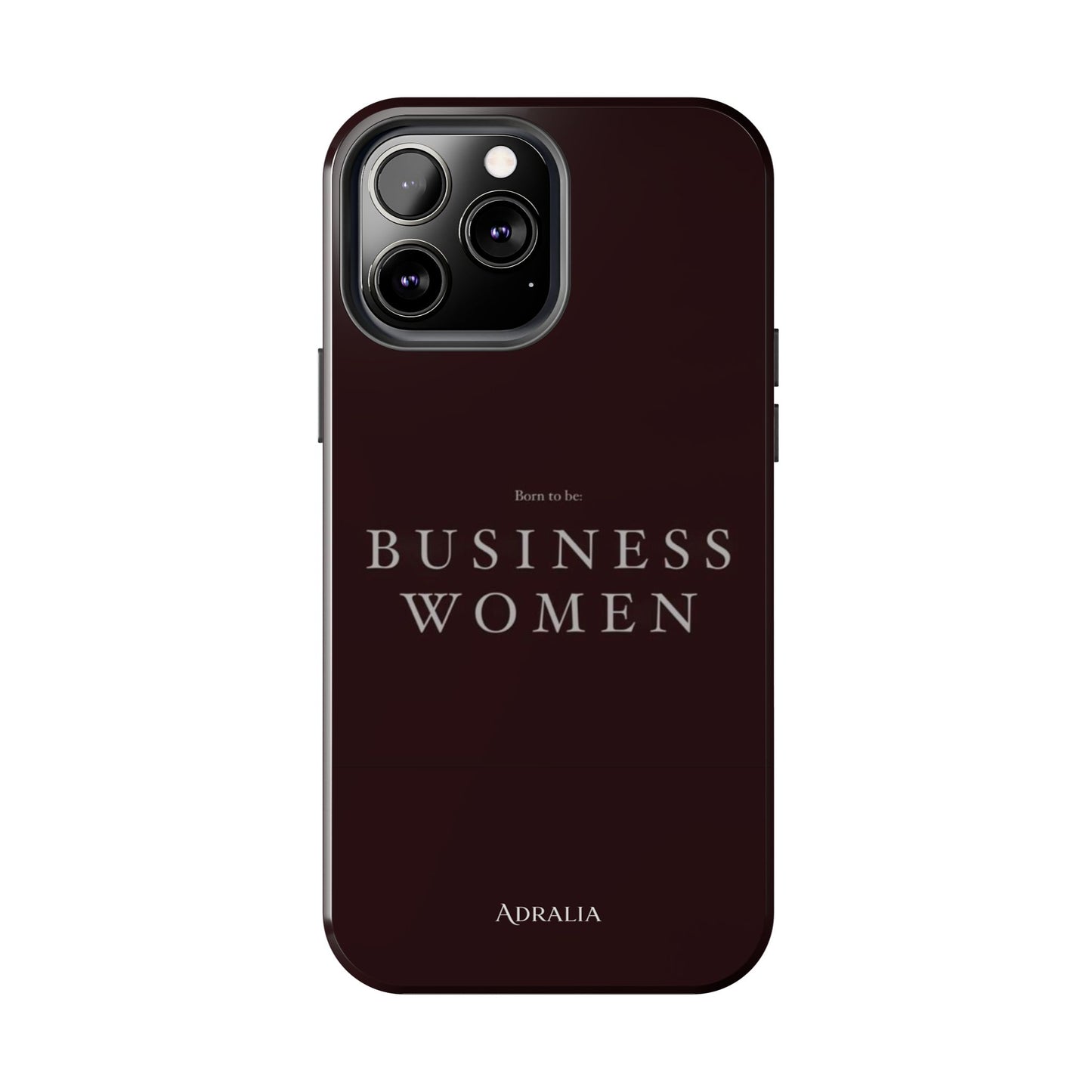 Business Women Tough Phone Case — Empowering Burgundy Protective Phone Cover
