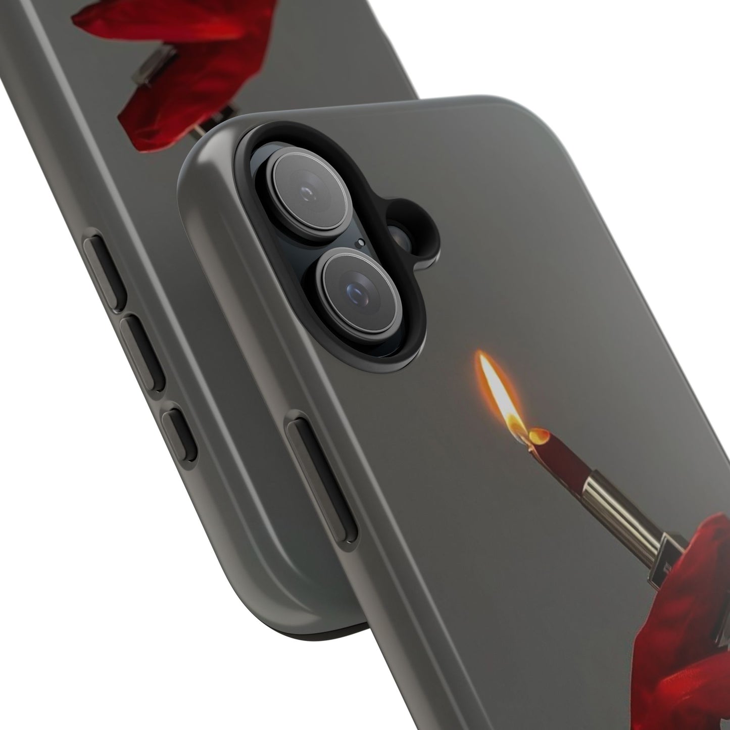 Red Glove Lighter Tough Phone Case — Dark Gothic Flame Protective Cover