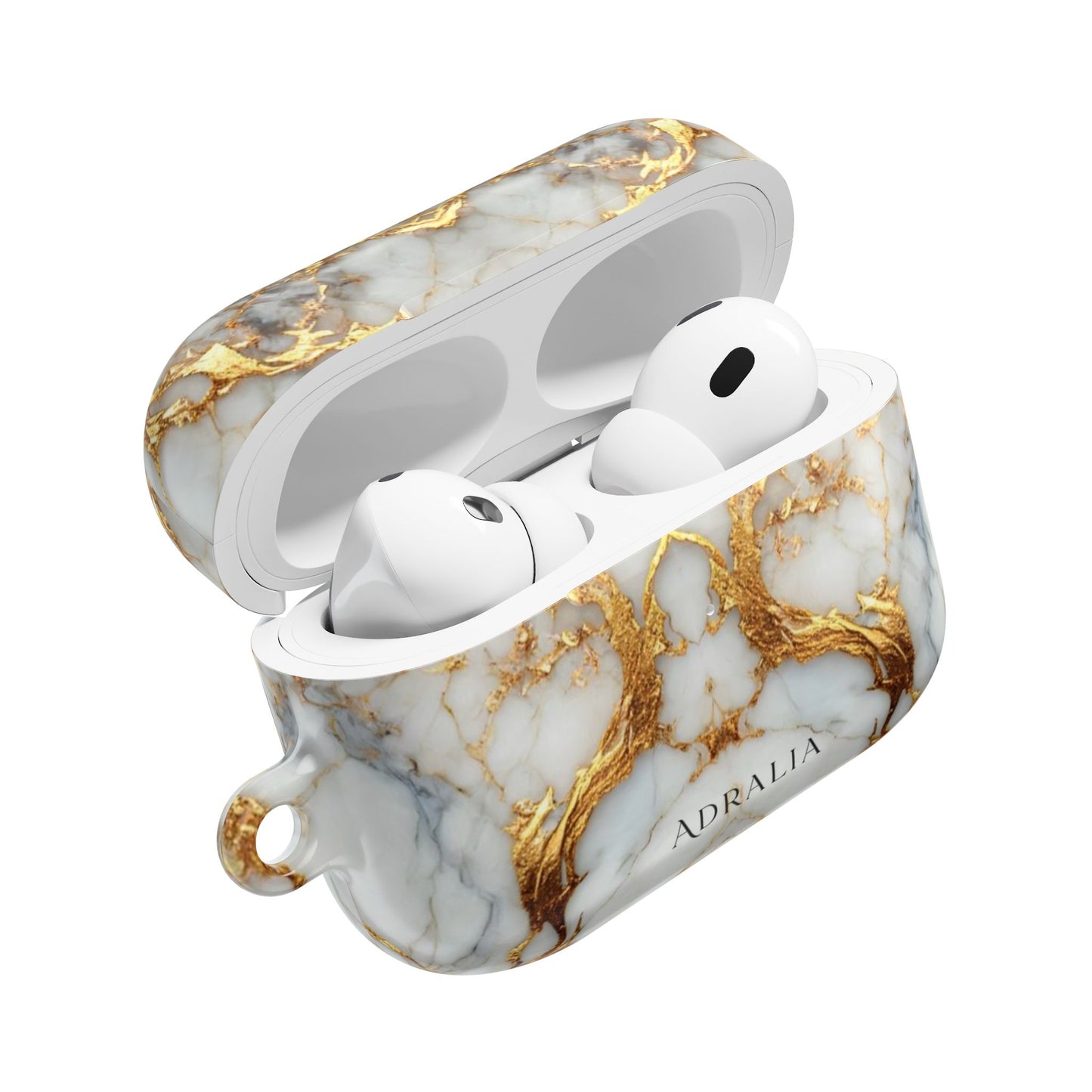 Marble Gold Luxe AirPod Case — Elegant White & Gold Charging Case Cover