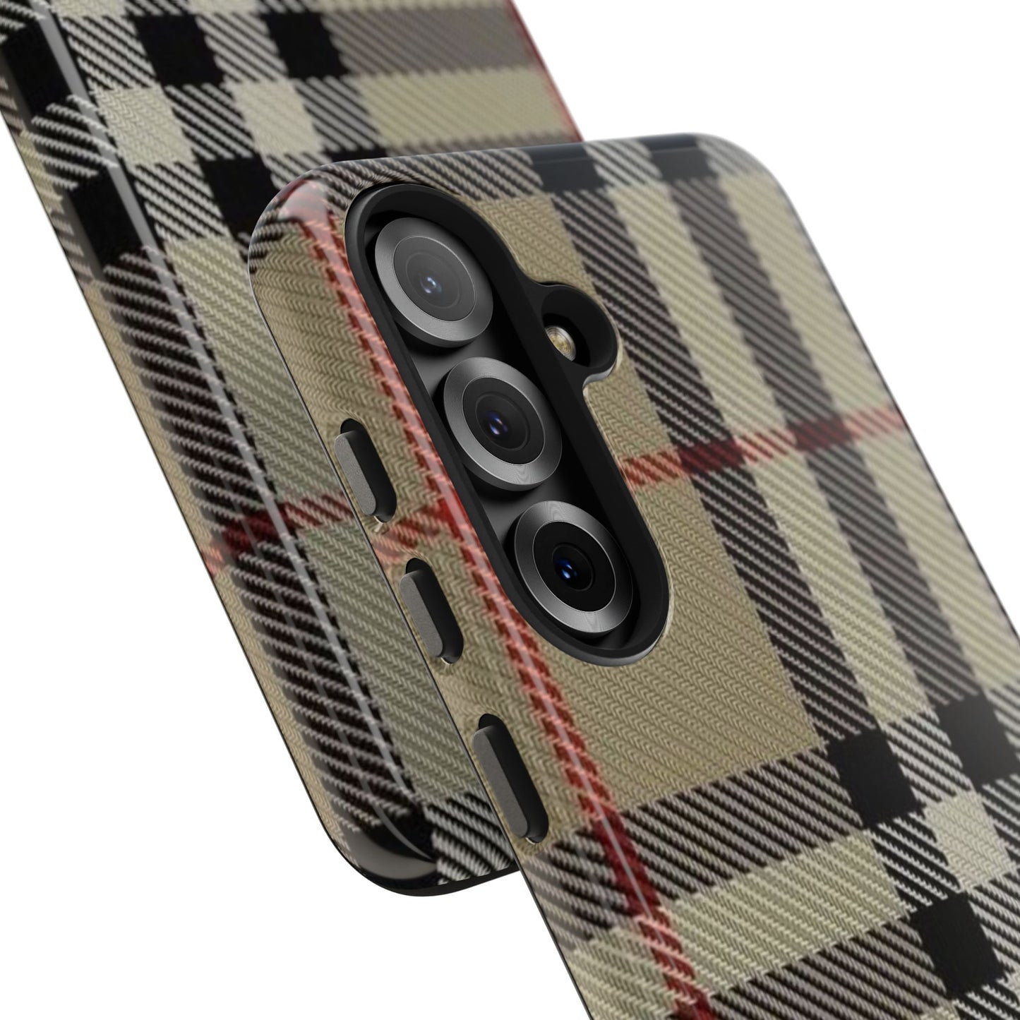 Plaid Tough Phone Case — Classic Beige Check Protective Cover