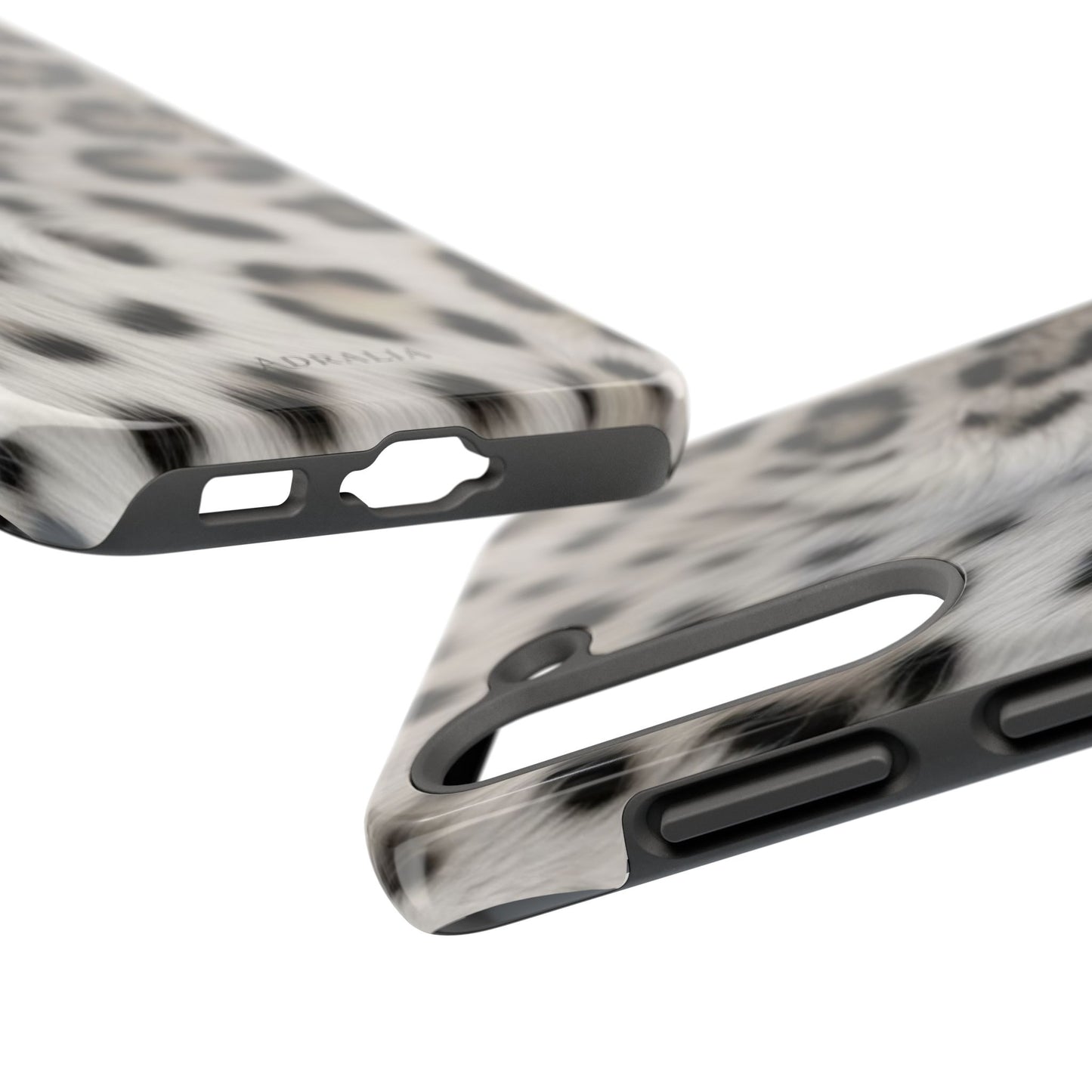 Leopard Fur Tough Phone Case — White Snow Cheetah Protective Cover