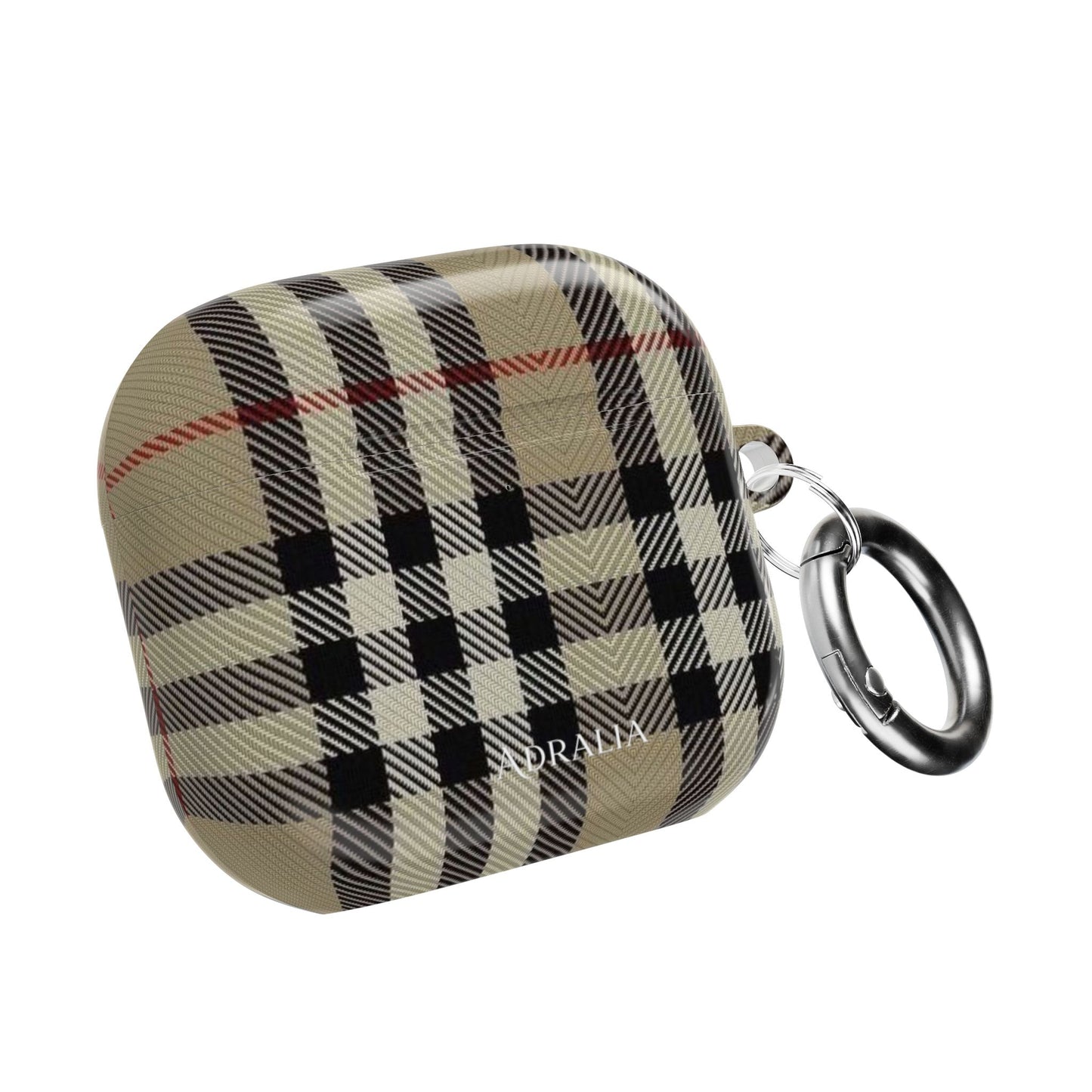 Plaid AirPod Case — Beige Classic Check Protective Cover