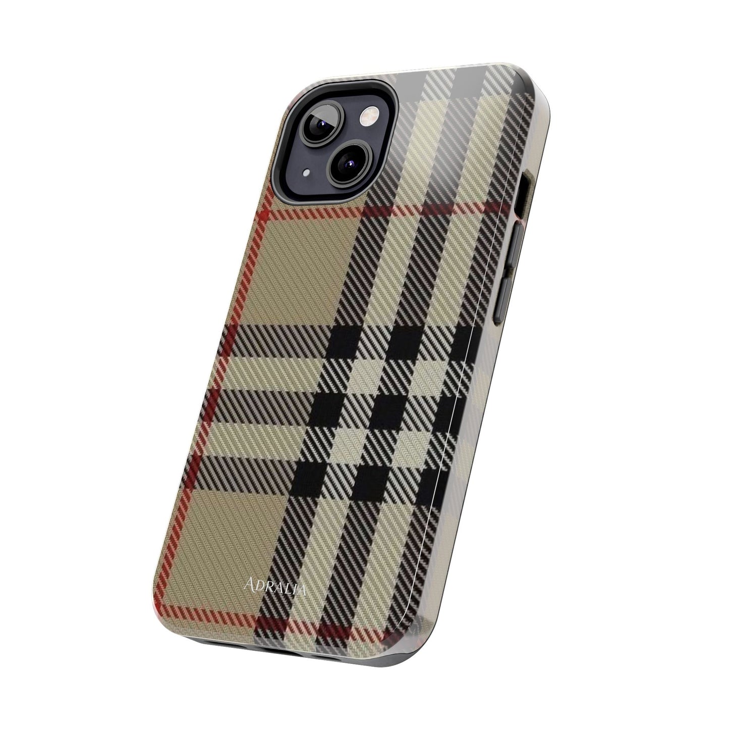 Plaid Tough Phone Case — Classic Beige Check Protective Cover