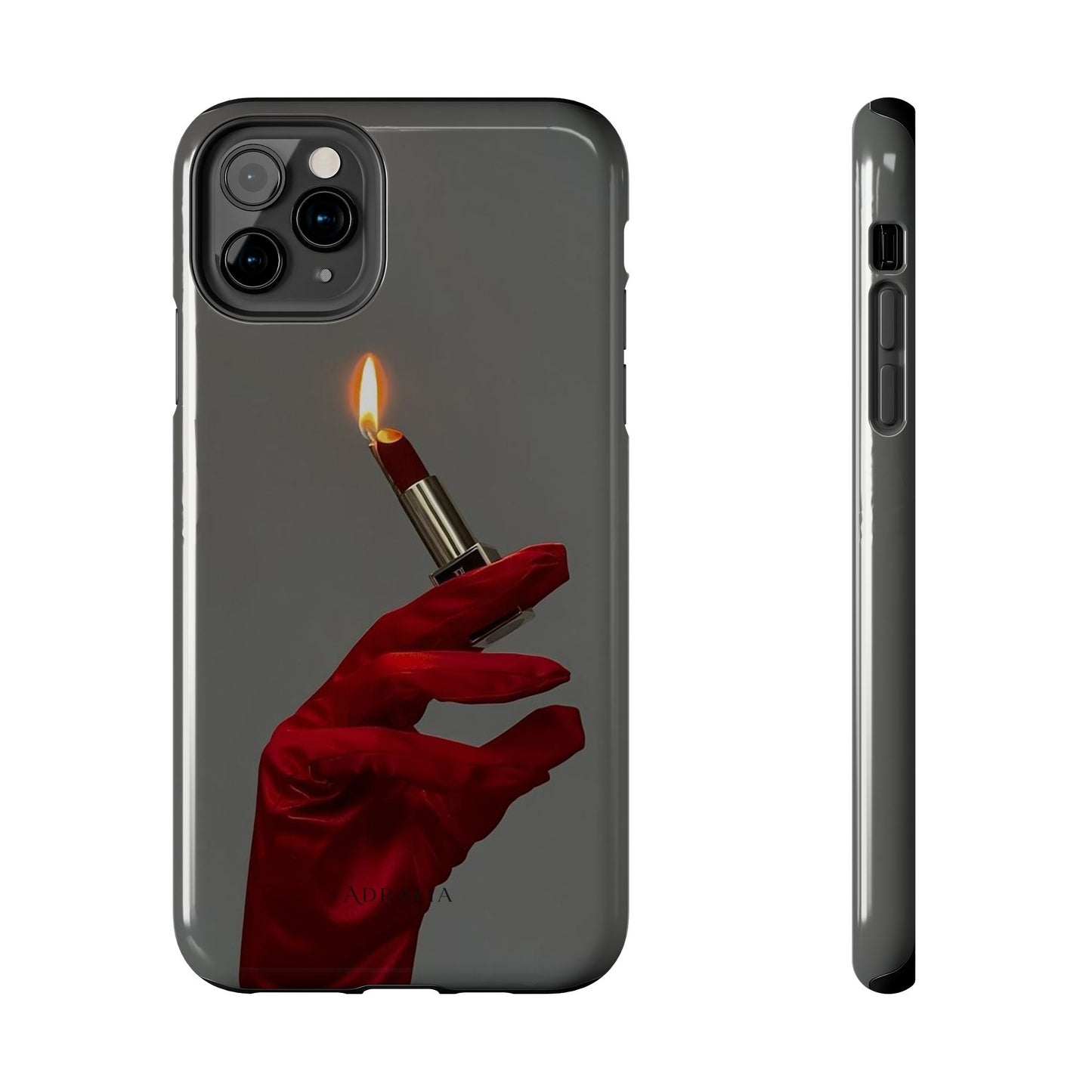 Red Glove Lighter Tough Phone Case — Dark Gothic Flame Protective Cover